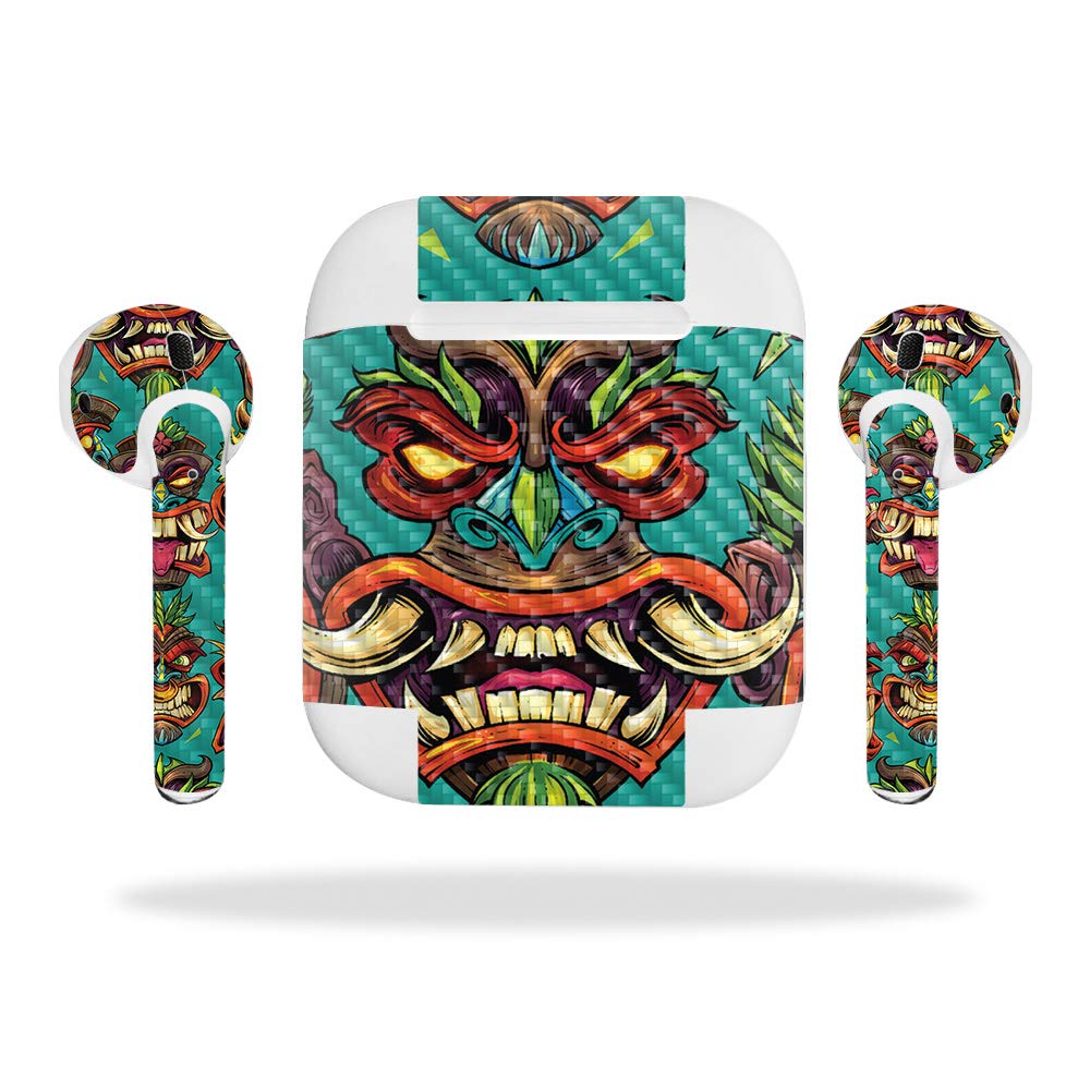 Premium Carbon Fiber Skin for Apple AirPods - Abstract Wood Design | Protective & Durable Textured Cover | Easy to Apply & Remove | Made in USA | Perfect for Gym, Travel & Everyday Use