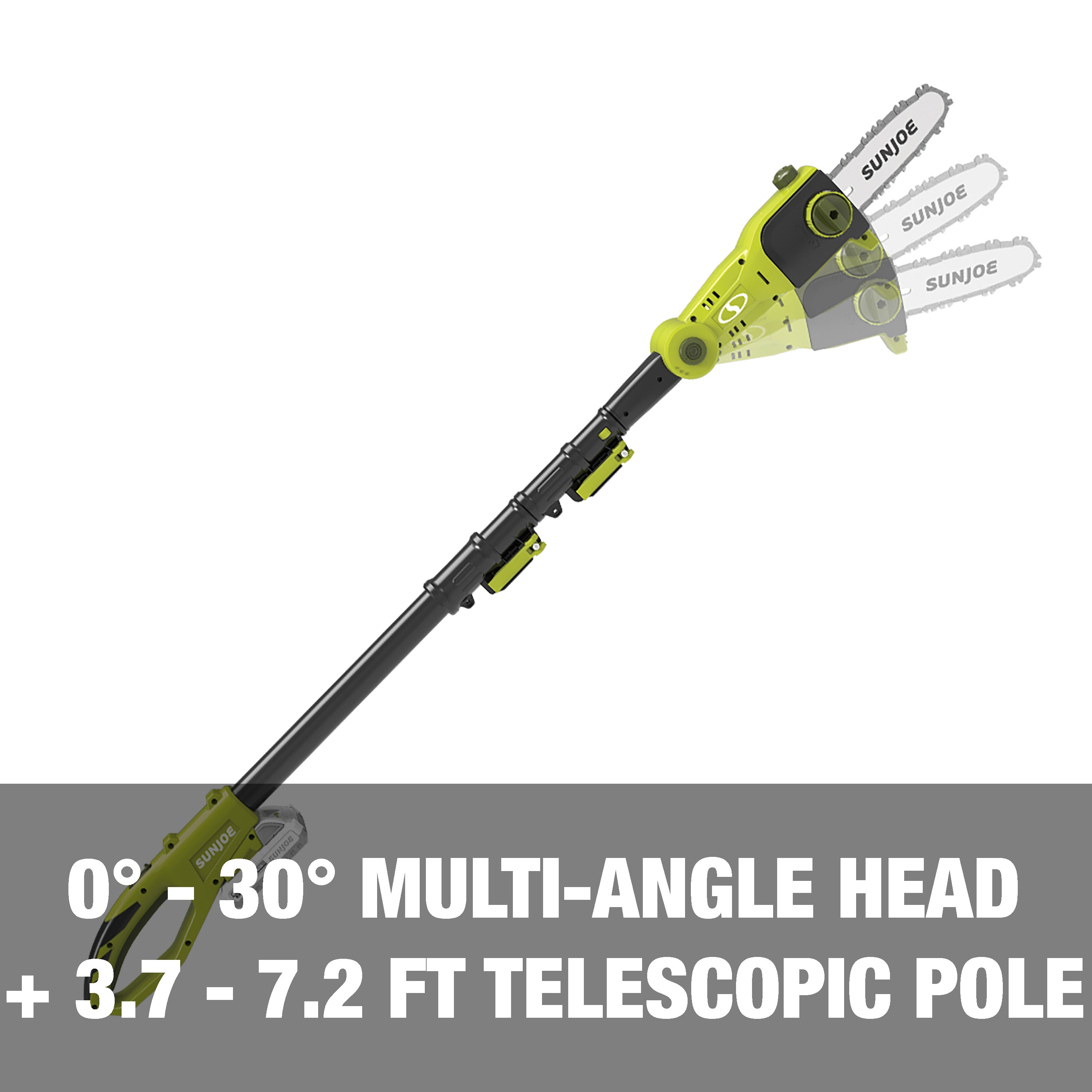 Sun Joe 24V PS8CMAX LTE Cordless Telescoping Pole Chainsaw Kit - 8 Inch Bar | Includes Spare Chain, 2.0Ah Battery & Charger | Perfect for Tree Trimming, Pruning & Yard Maintenance