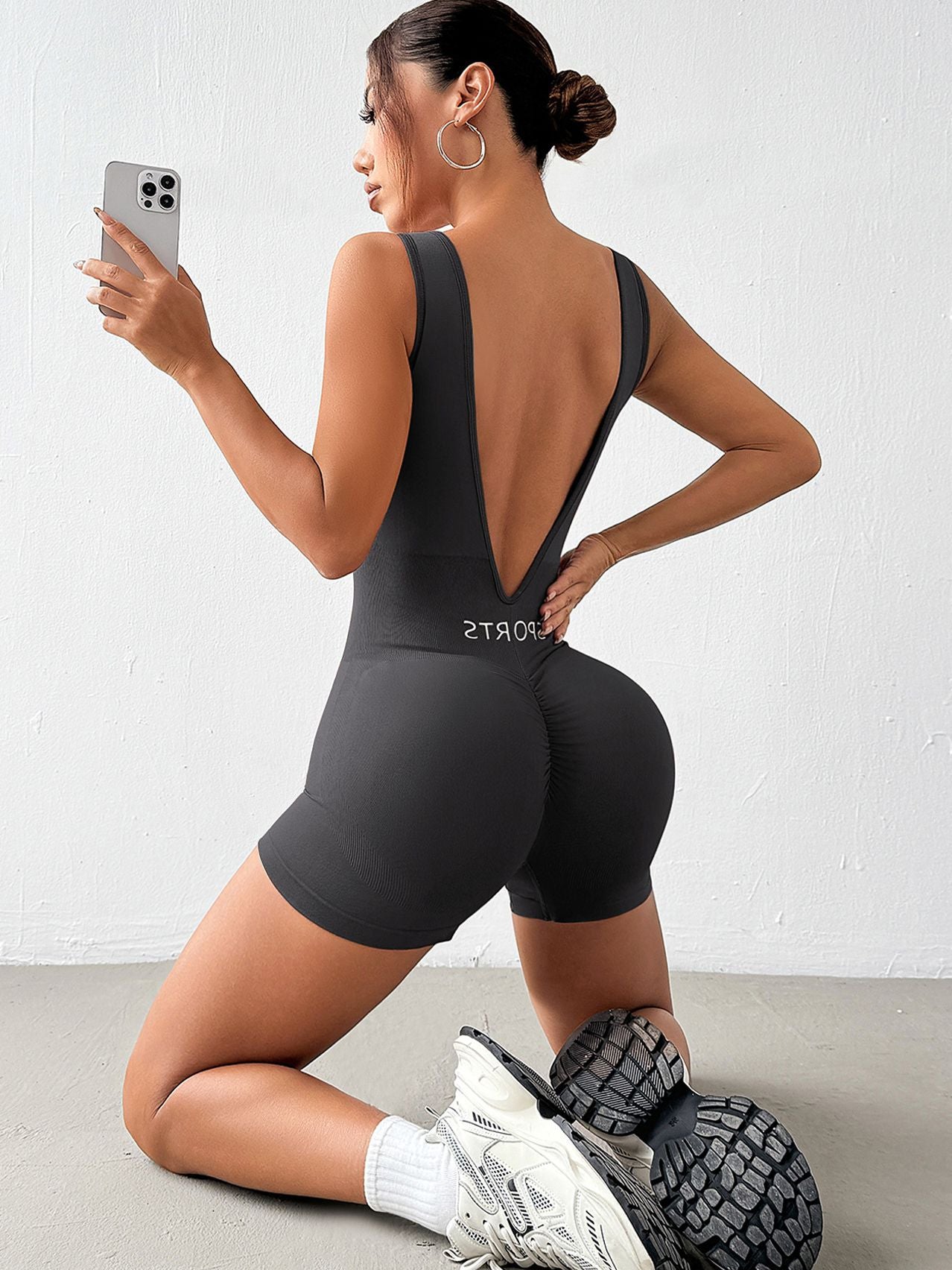 ZASUWA Women's Sexy Deep V Neck Waist Trainer Backless Body Shaper Romper - Tummy Control & Butt Lift for Workout, Party & Date Night