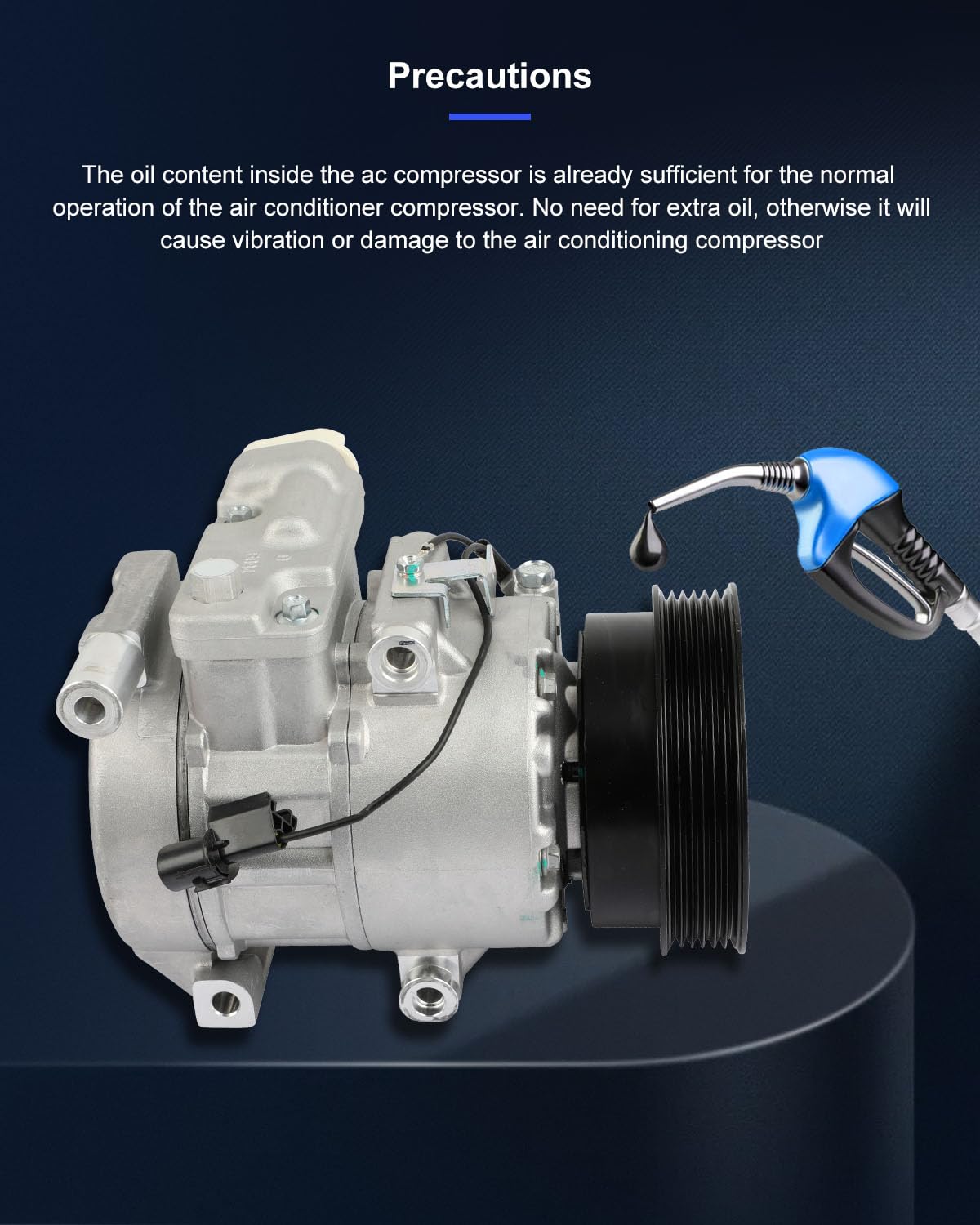 ECCPP AC Compressor Replacement for Kia Forte 2.0L & 2.4L (2010-2013 Models) - High Performance Air Conditioning Compressor for Smooth Cooling in Summer Driving