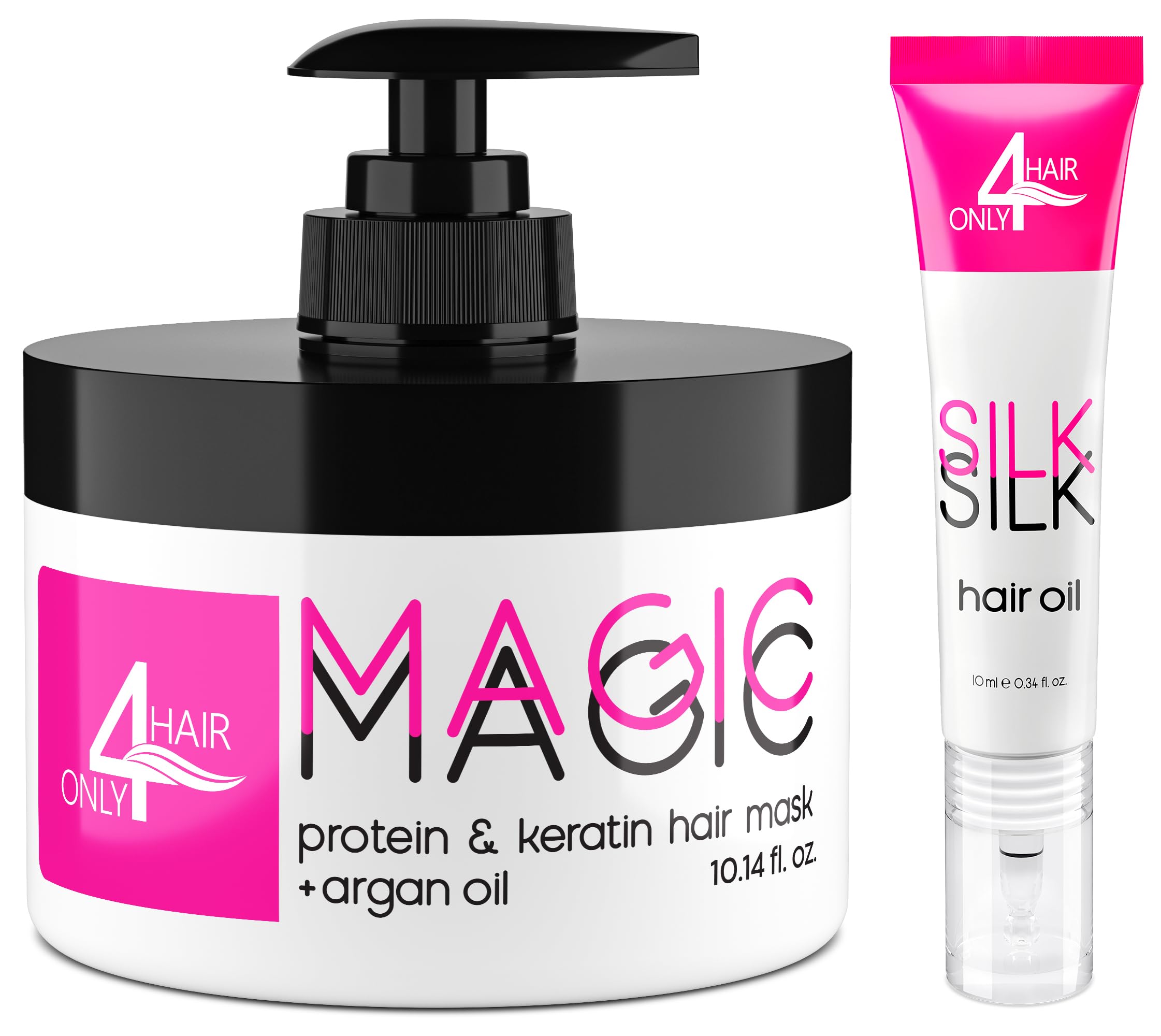 Keratin Hair Repair Mask with Argan Oil - Deep Conditioning Treatment for Dry, Damaged, Color-Treated & Bleached Hair - Fights Frizz & Split Ends - Perfect for Salon-Quality Hair Care at Home