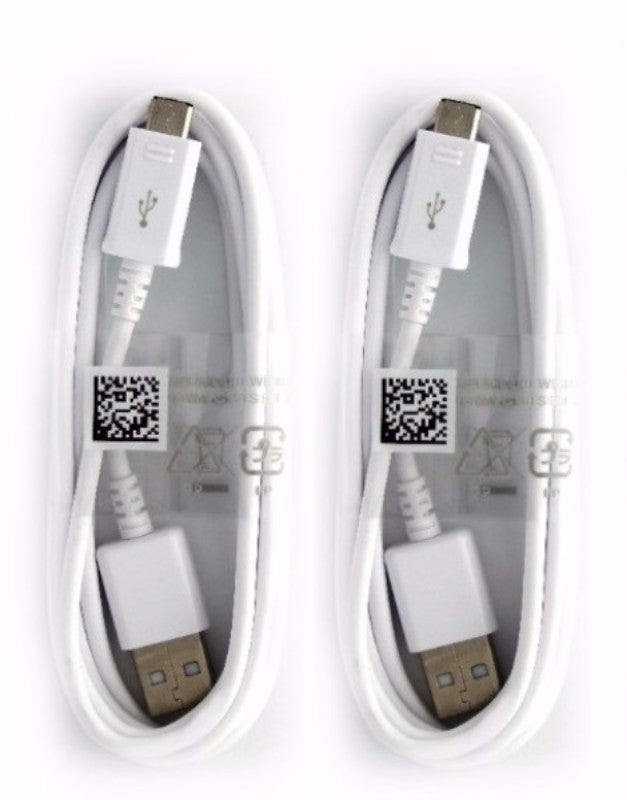 2-Pack Samsung EP-DG925UWE Micro USB Charger & Sync Cable - Fast Charging & Data Transfer for Android Phones, Tablets - White (Perfect for Home, Office & Travel Use)