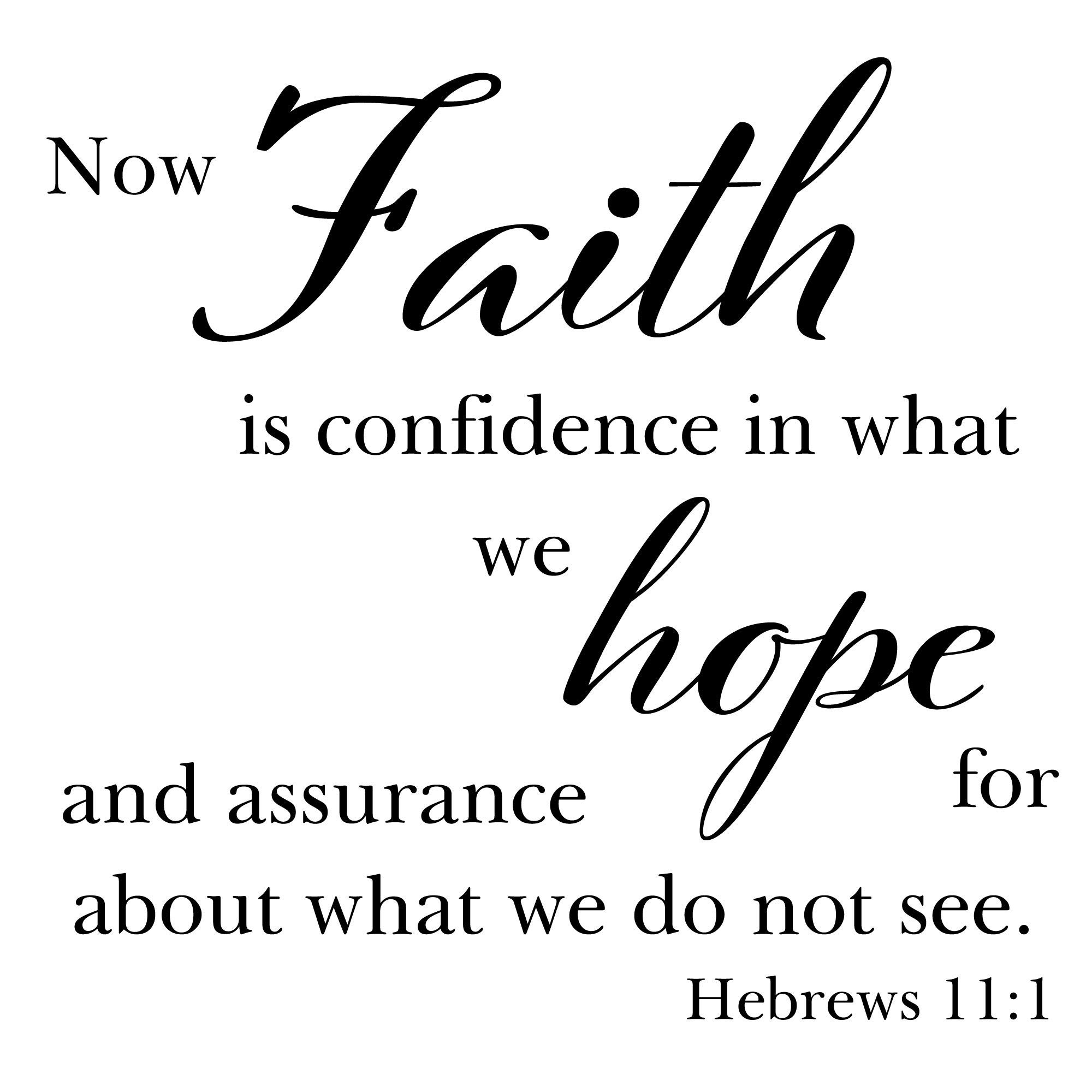 Hebrews Bible Wall Sticker - Removable Faith Decor for Home & Dorm | Hebrews 11:1 Scripture Art