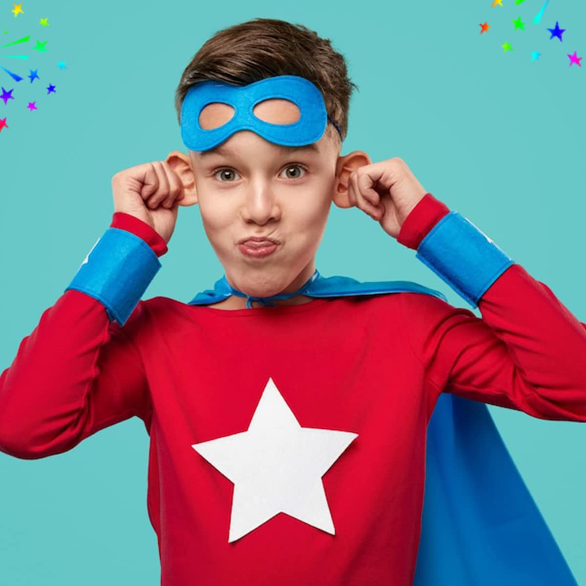 Superhero Felt Eye Mask for Cosplay - Halloween, Christmas & Birthday Parties - Adjustable Elastic Rope for Comfortable Wear