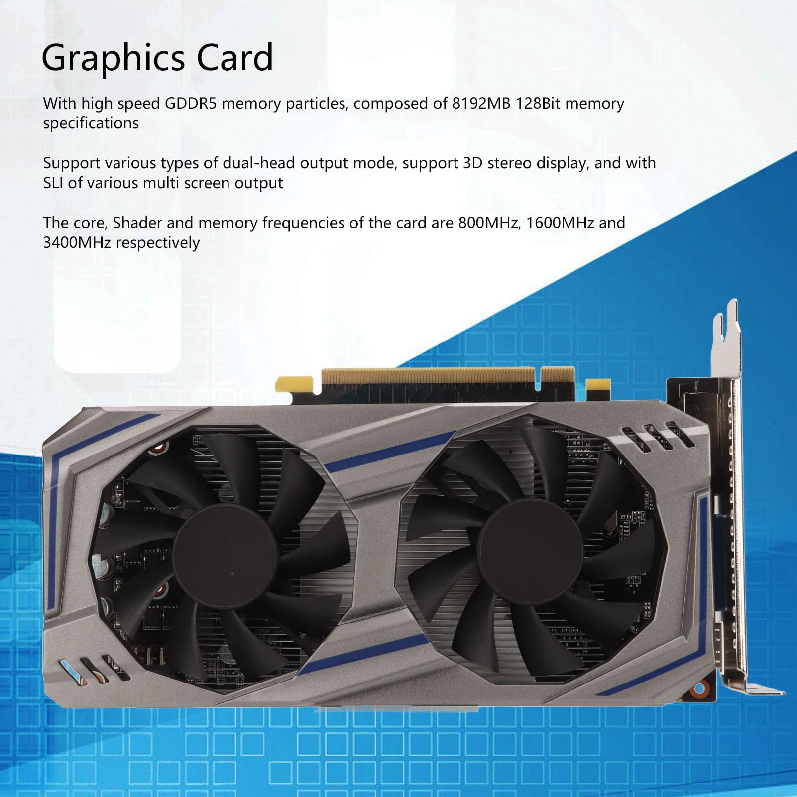 NVIDIA GTX 550 Ti 8GB GDDR5 128-bit Gaming Graphics Card with Dual Fan Cooling for PC - High Performance for 1080p Gaming, Video Editing & Crypto Mining