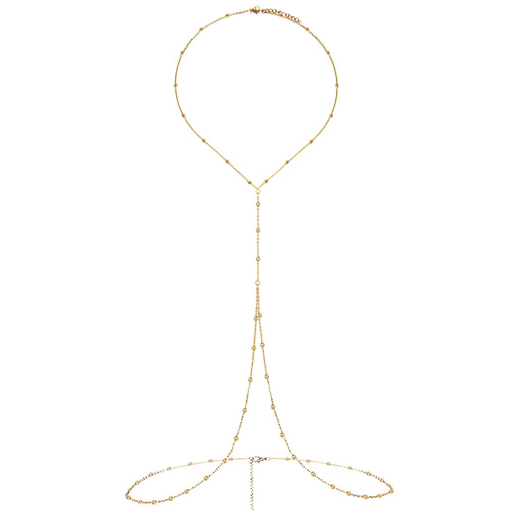 WANGGAO Women's Stainless Steel Body Chain - Elegant Waist Jewelry for Beach, Festival & Party Wear - Durable Belly Chain Accessory for Summer Outfits and Vacation Style