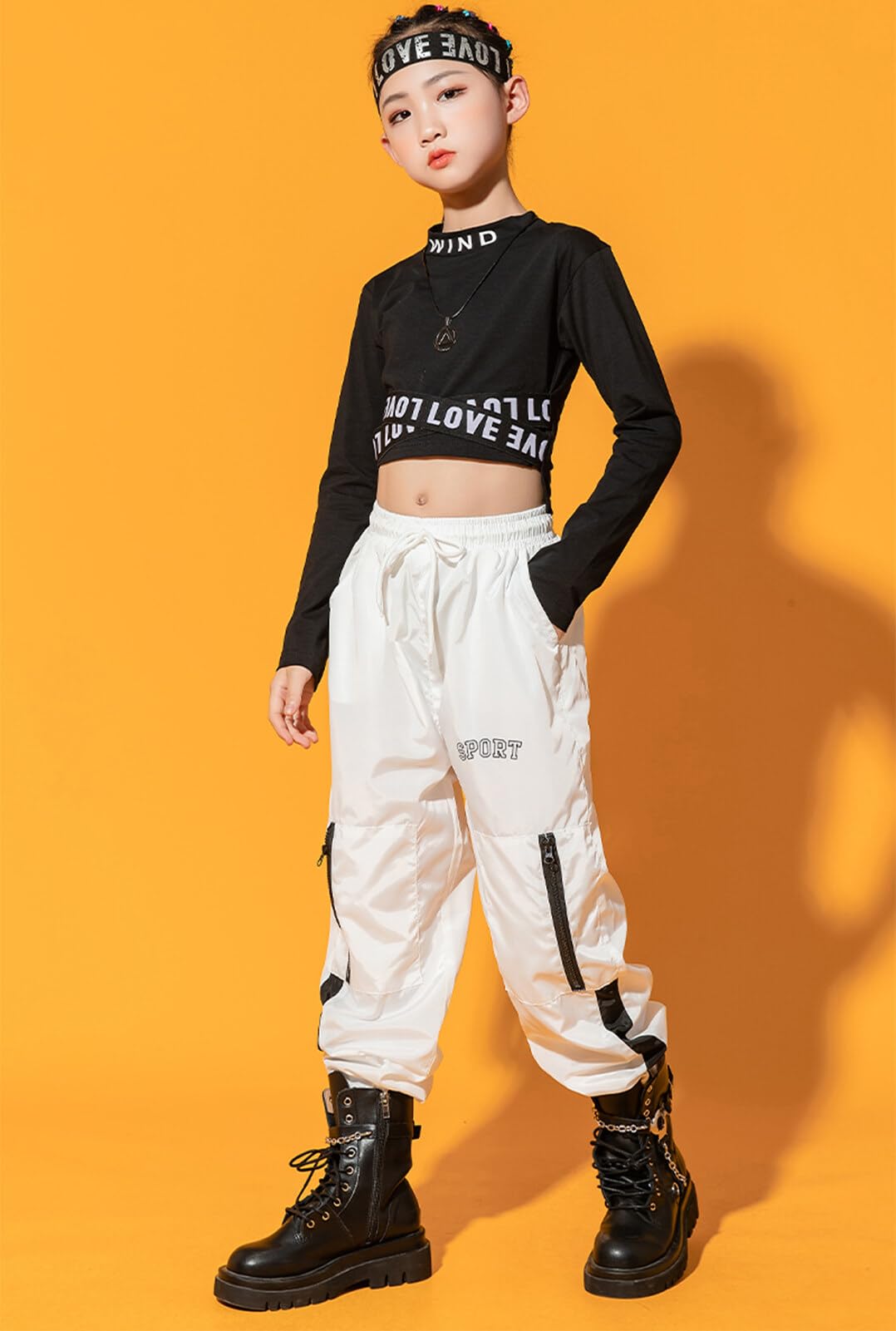 Happy Cherry Girls' Hip Hop Dance Outfits - Casual Loose Jogger Pants for Kids 3-15 Years | Lightweight Spring & Fall Trousers | Perfect for Dance Class, Streetwear & Playdates