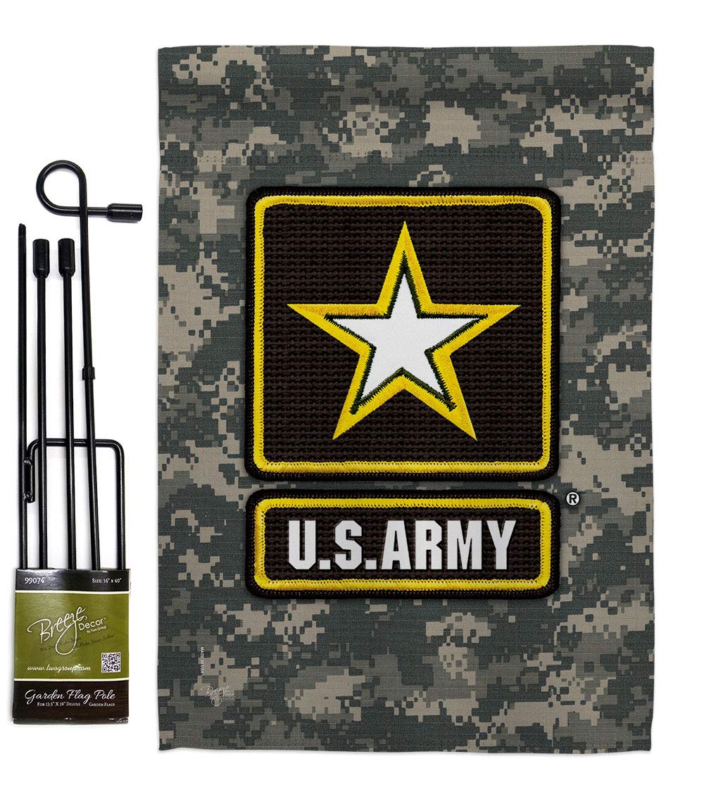 US Army Camouflage Garden Flag Set - Double-Sided Military Yard Banner for Veterans & Patriotic Decor