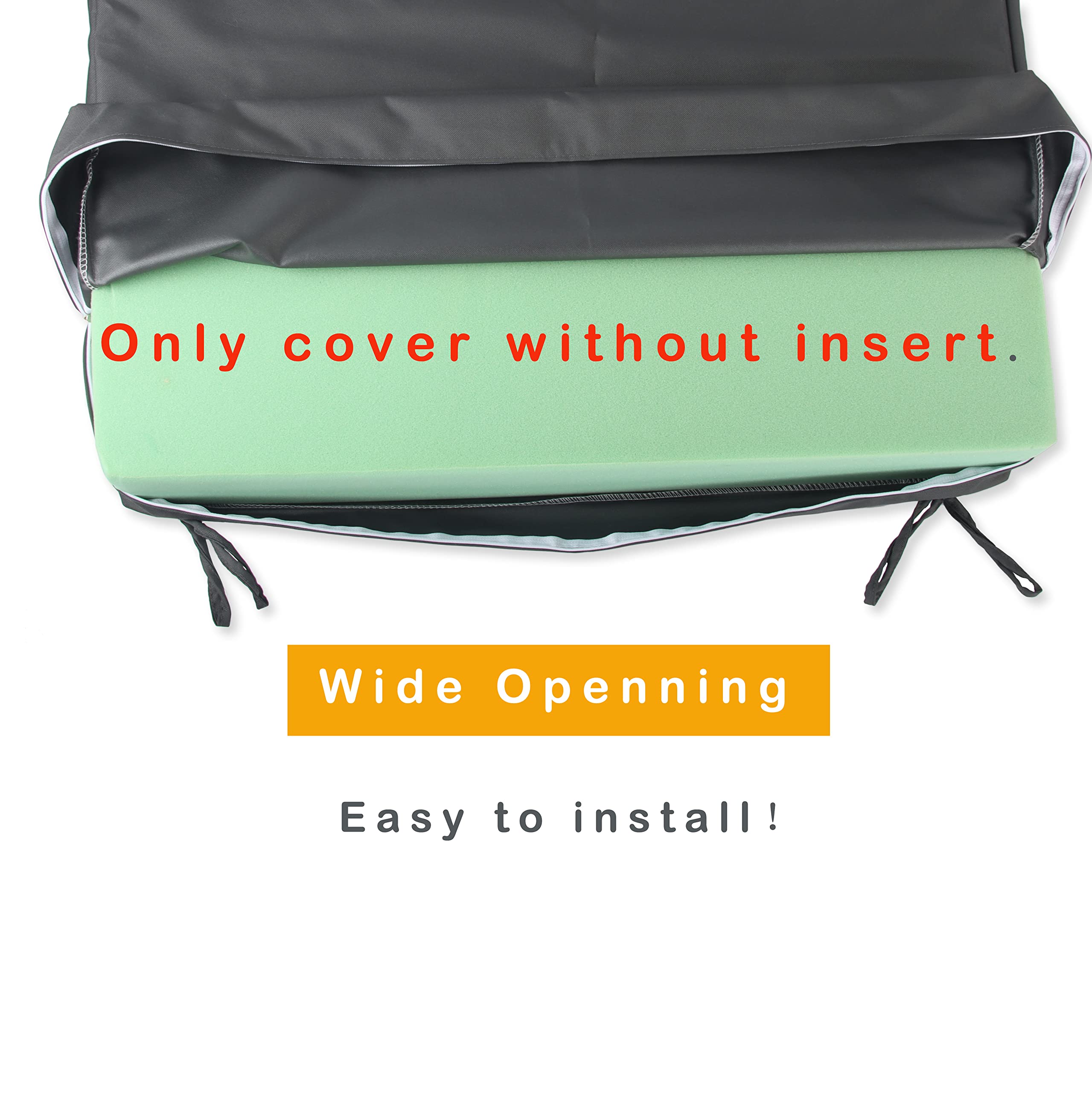 Waterproof Outdoor Patio Cushion Covers 18x18x2 Inches - 2 Pack Gray Replacement Covers for Patio Furniture - Perfect for Deck, Porch, Garden & Poolside Use