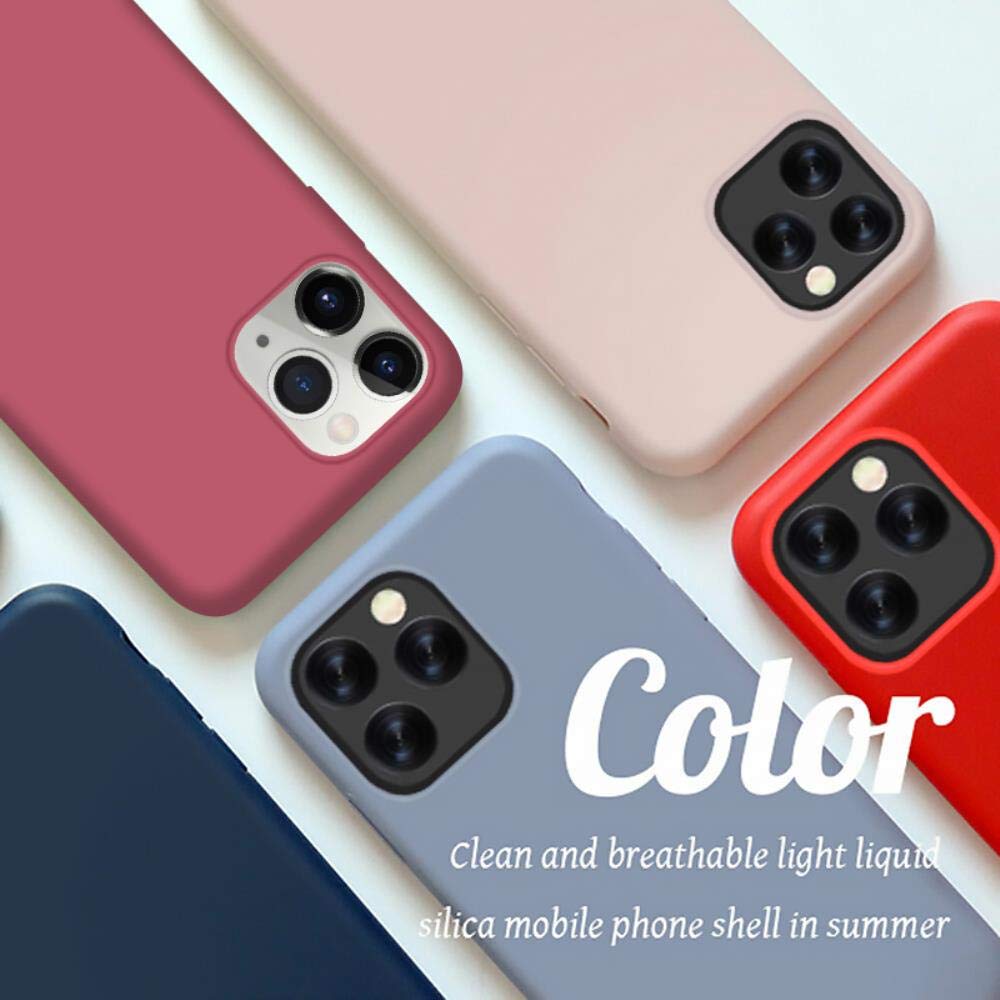 Cute Candy Color Soft Silicone Phone Case for iPhone 12 Pro Max/12 mini/12 Pro/11 Pro Max/SE 2020/7/8 Plus/X/XS Max/XR - Camellia Red Couples Back Cover - Perfect for Daily Use, Travel & Gift Giving