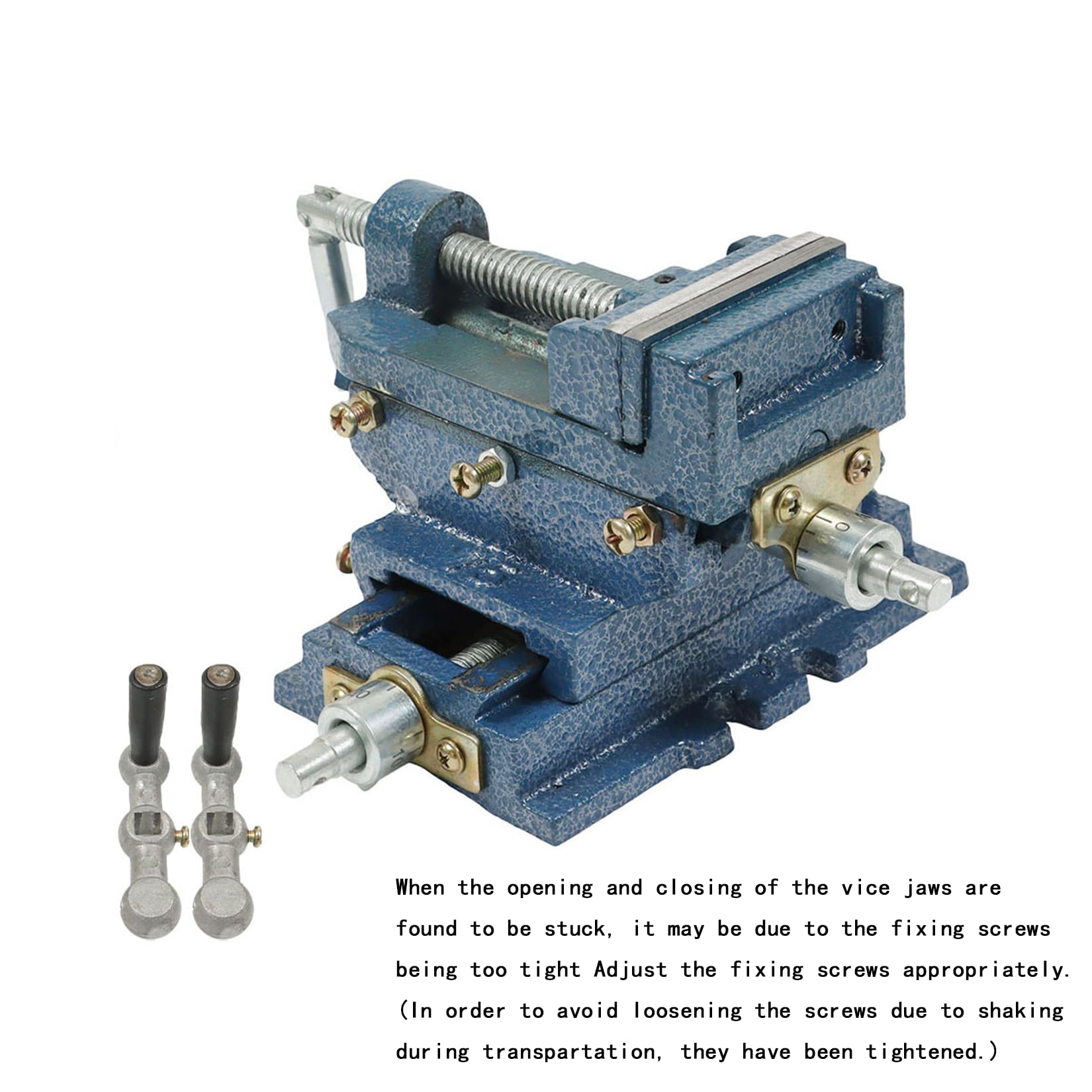 Heavy Duty 3 Inch Cross Slide Drill Press Vise - Benchtop Compound X-Y Vise for Milling Machine & Mechanical Equipment | Precision Metalworking, Woodworking & DIY Projects (Blue)