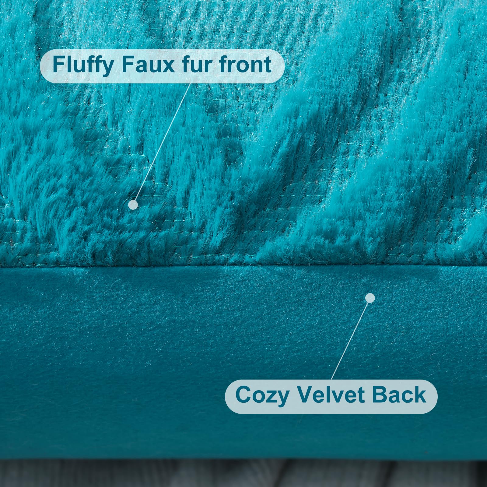 Premium 20x20 Inch Throw Pillow Covers Set of 2 - Soft Plush Faux Wool Teal Couch Pillow Covers for Living Room, Sofa & Bed - Spring Solid Dyed Accent Pillow Cases for Home Decor - Perfect for Cozy Reading Nooks & Guest Room Styling