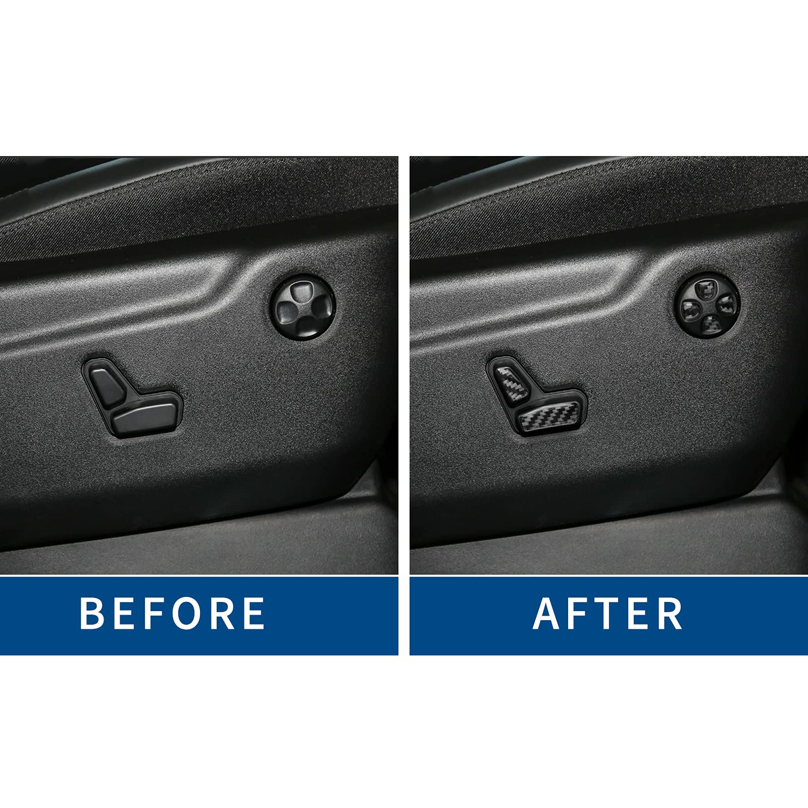 Premium Carbon Fiber Car Seat Adjustment Panel Stickers - 12PCS Interior Decoration Kit for Jeep Grand Cherokee (2014-2021 Models) - Durable Black Trim Accessories for Enhanced Car Interior Styling & Protection