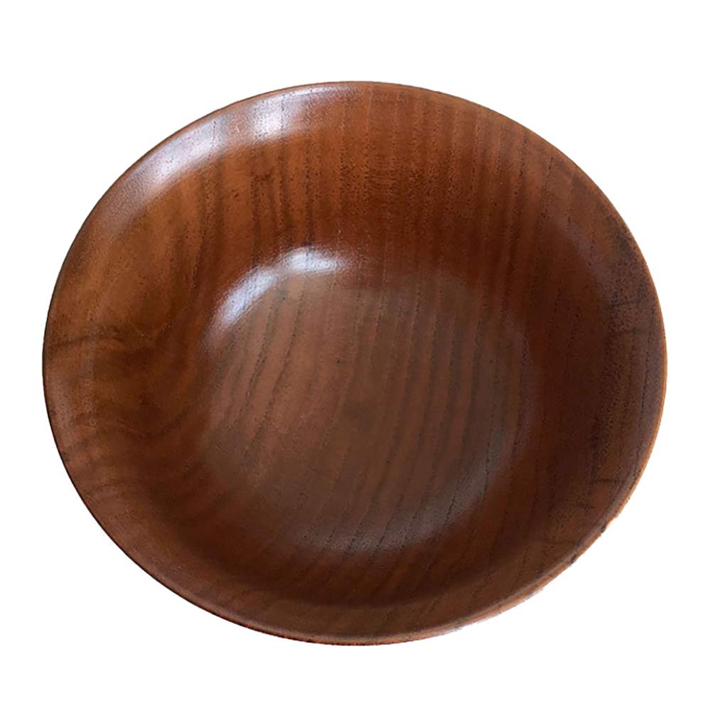 DOITOOL Japanese Bamboo Wooden Soup Bowl - Salad, Pasta, Cereal Serving Bowl - Eco-Friendly Mixing Bowl for Food, Snacks, Fruits - Kids Safe Cutlery for Home, Kitchen & Party Use