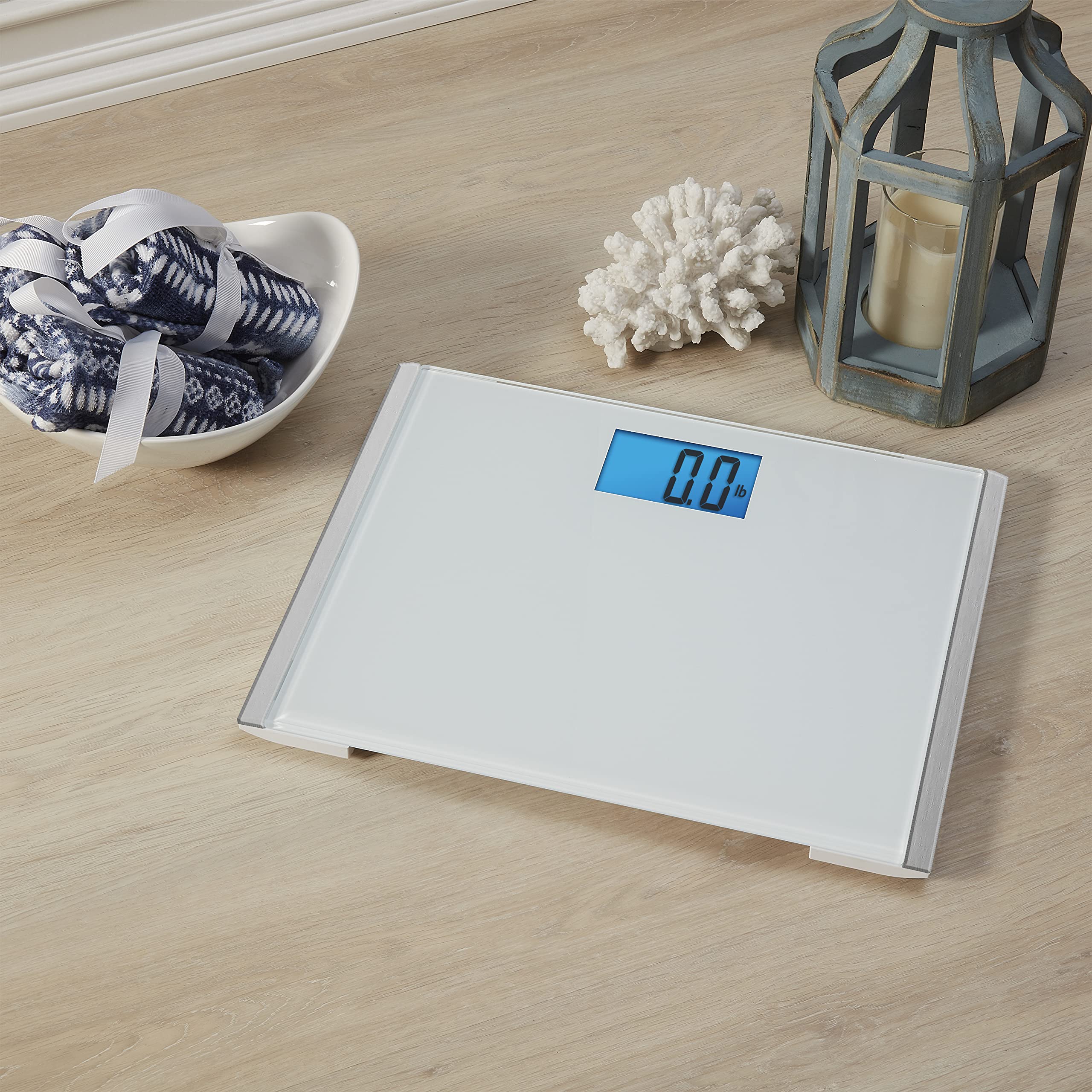Eat Smart Precision Plus Digital Bathroom Scale - Wide Platform Body Weight Scale with High Accuracy, White - Perfect for Home, Gym & Health Tracking