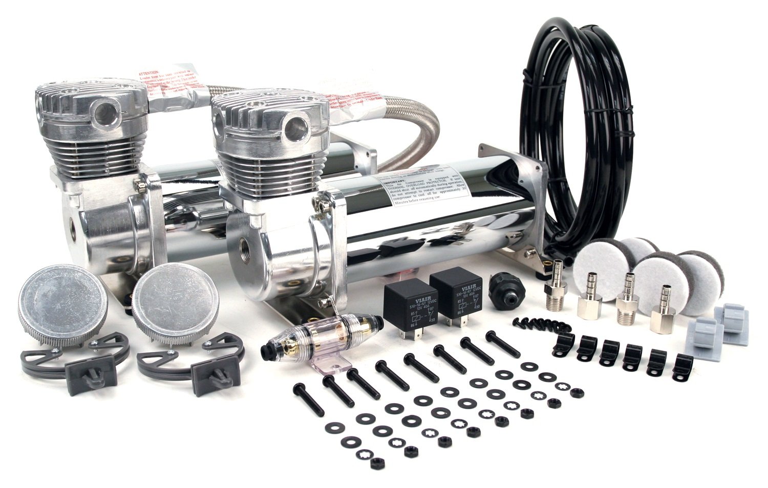 VIAIR 480C Dual Air Compressor Kit - Heavy Duty 12V Portable Air Pump for Trucks, SUVs & Off-Road Vehicles | Fast Tire Inflation & Air Suspension System | White (Model 23480)