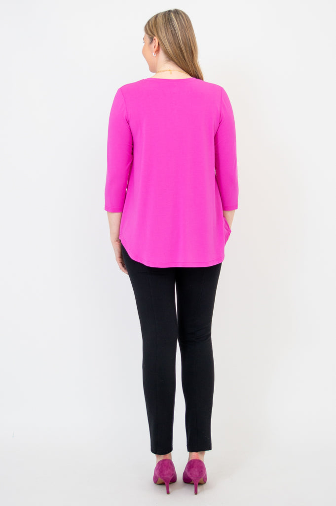 Jackie 3/4 Sleeve Bamboo Top for Women - Soft Pink Breathable Shirt - Yoga, Lounge & Casual Wear - Final Sale