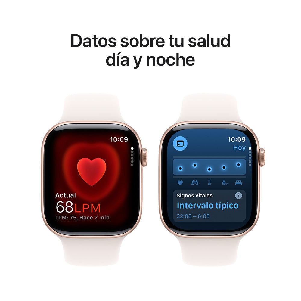 Apple Watch Series 10 GPS 46mm Rose Gold Aluminum Case with Pink Sand Sport Band S/M - Perfect for Fitness Tracking, Workouts & Everyday Wear
