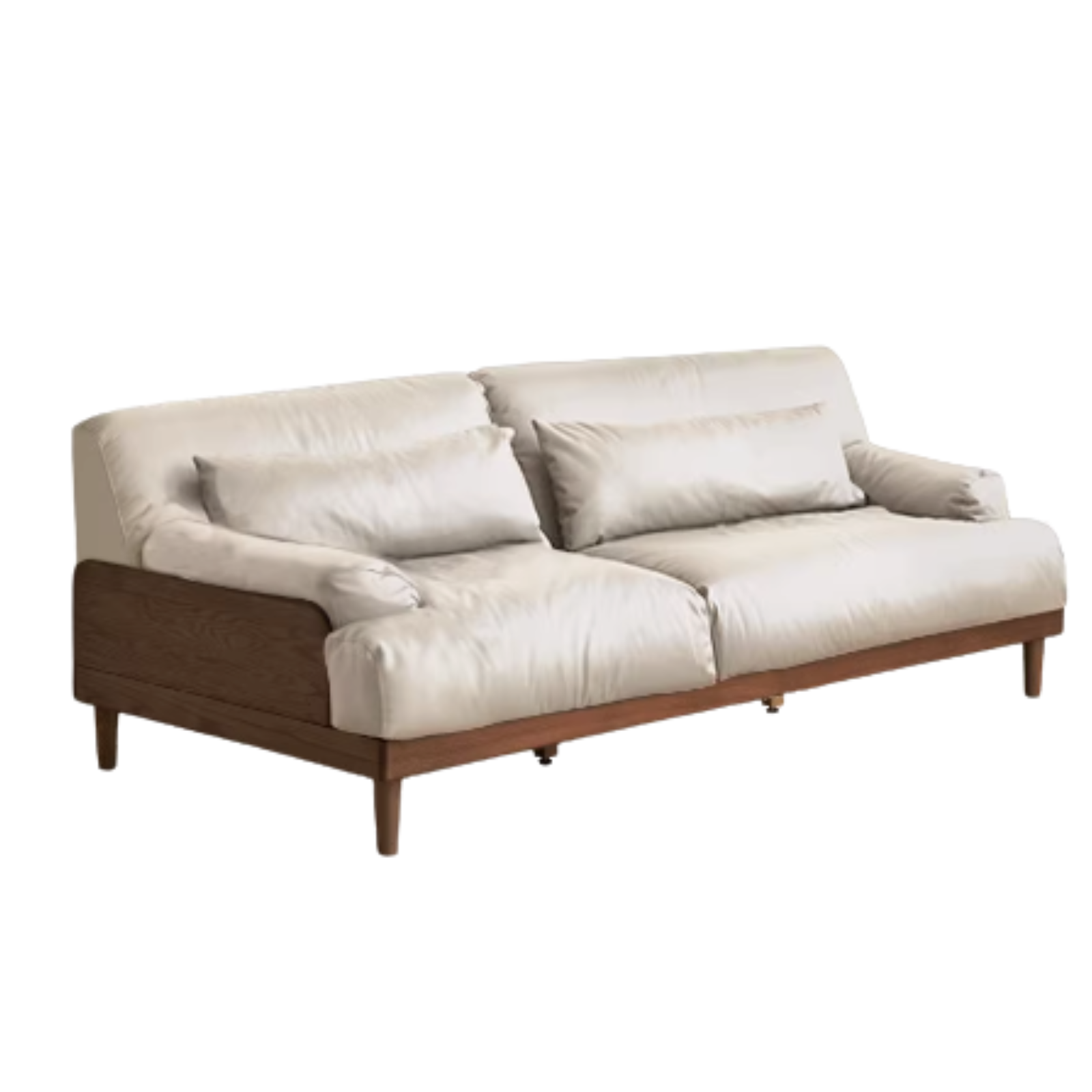Premium Black Walnut & Oak Solid Wood Leather Recliner Sofa - Luxurious Comfort for Living Room, Lounge & Home Theater