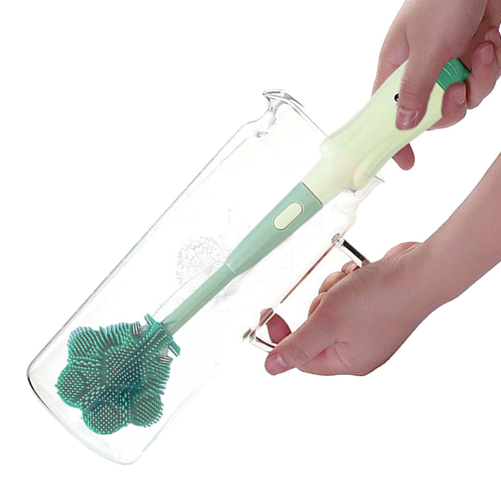 3-in-1 Airber Baby Bottle Cleaning Brush Set with Straw Cleaner & Long Handle Scrubber | Newborn Milk Bottle Brush with Stand | Perfect for Nursery, Travel & Daily Bottle Sterilization