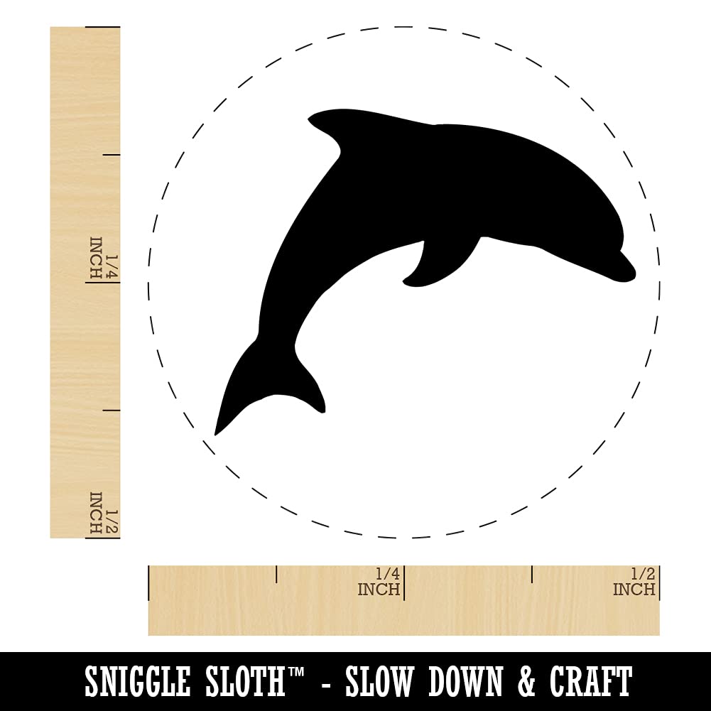 Dolphin Solid Self-Inking Rubber Stamp with Blue Ink - 1/2 Inch Mini Stamp for Crafting, Planners, Scrapbooking & DIY Projects - Perfect for Office, School & Home Organization