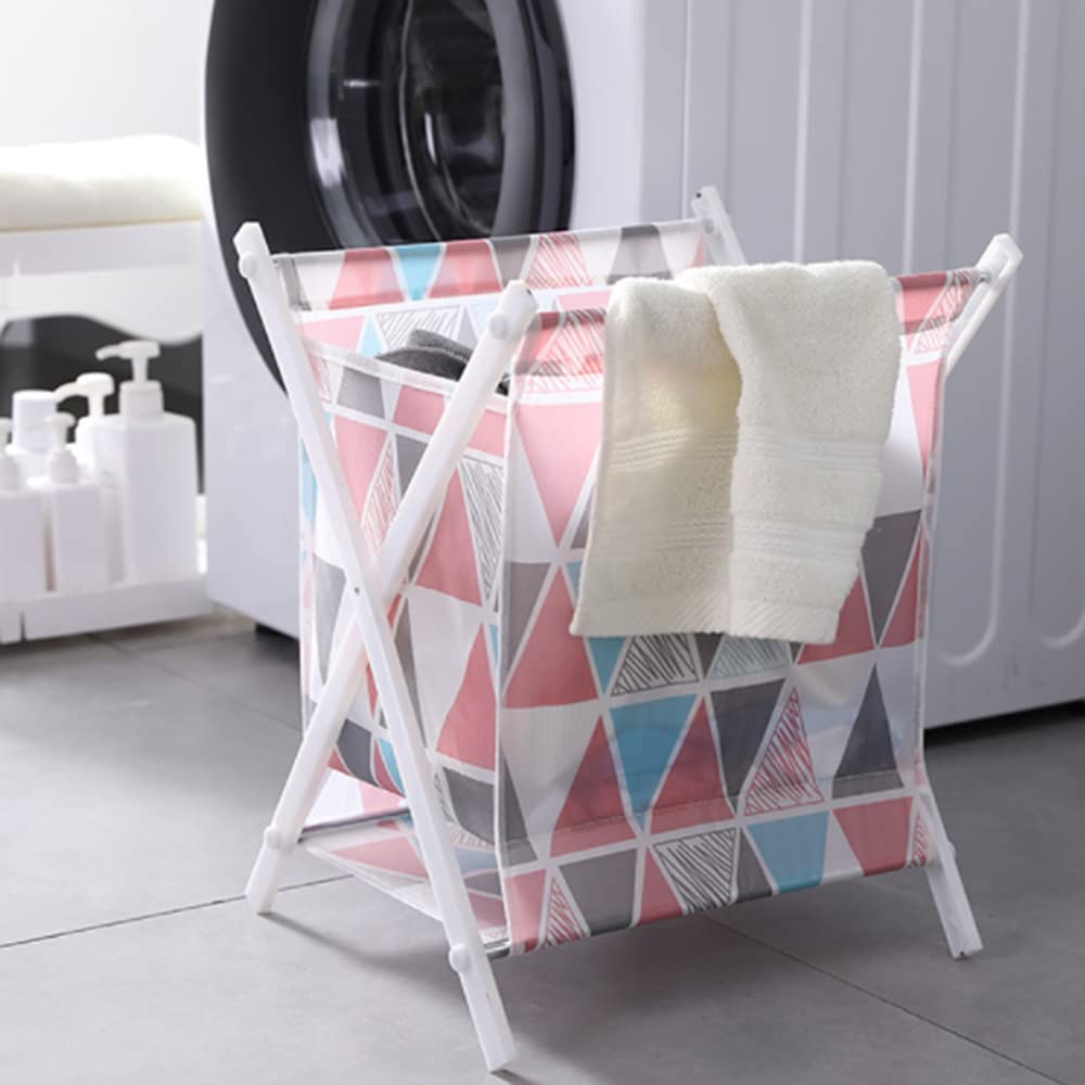 Foldable Storage Bins - Collapsible Square & Triangle Organizer Baskets for Closet, Drawer, Pantry | Waterproof Fabric | Blue, Pink, Gray | Space Saving Home Storage Solution | Perfect for Bedroom, Bathroom & Kids Room Organization
