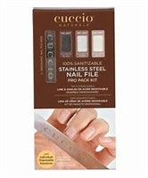 CUCCIO Professional Stainless Steel Nail File Kit - Manicure & Pedicure Set for Salon & Home Use - Durable Nail Care Tools for Smooth & Shiny Nails
