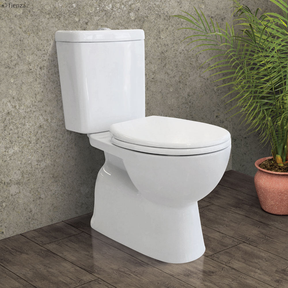 Fienza Stella Close Coupled Toilet Suite - Modern White Ceramic Bathroom Toilet with Soft Close Seat, Ideal for Home, Apartment & Commercial Use