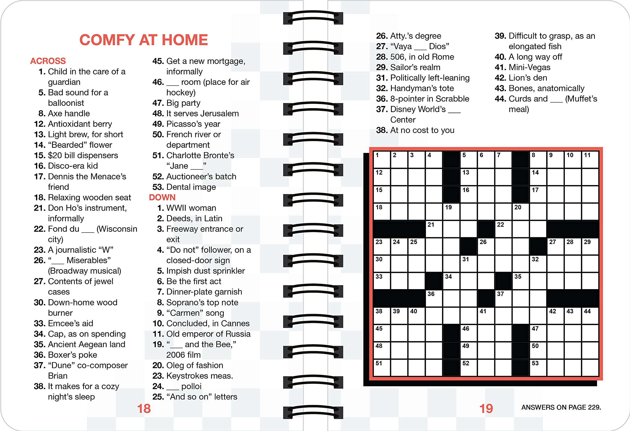 Brain Games - To Go - Crossword Challenge Book for Adults - Travel & Commute Entertainment - Fun Mental Exercise for Road Trips, Airplane & Waiting Rooms