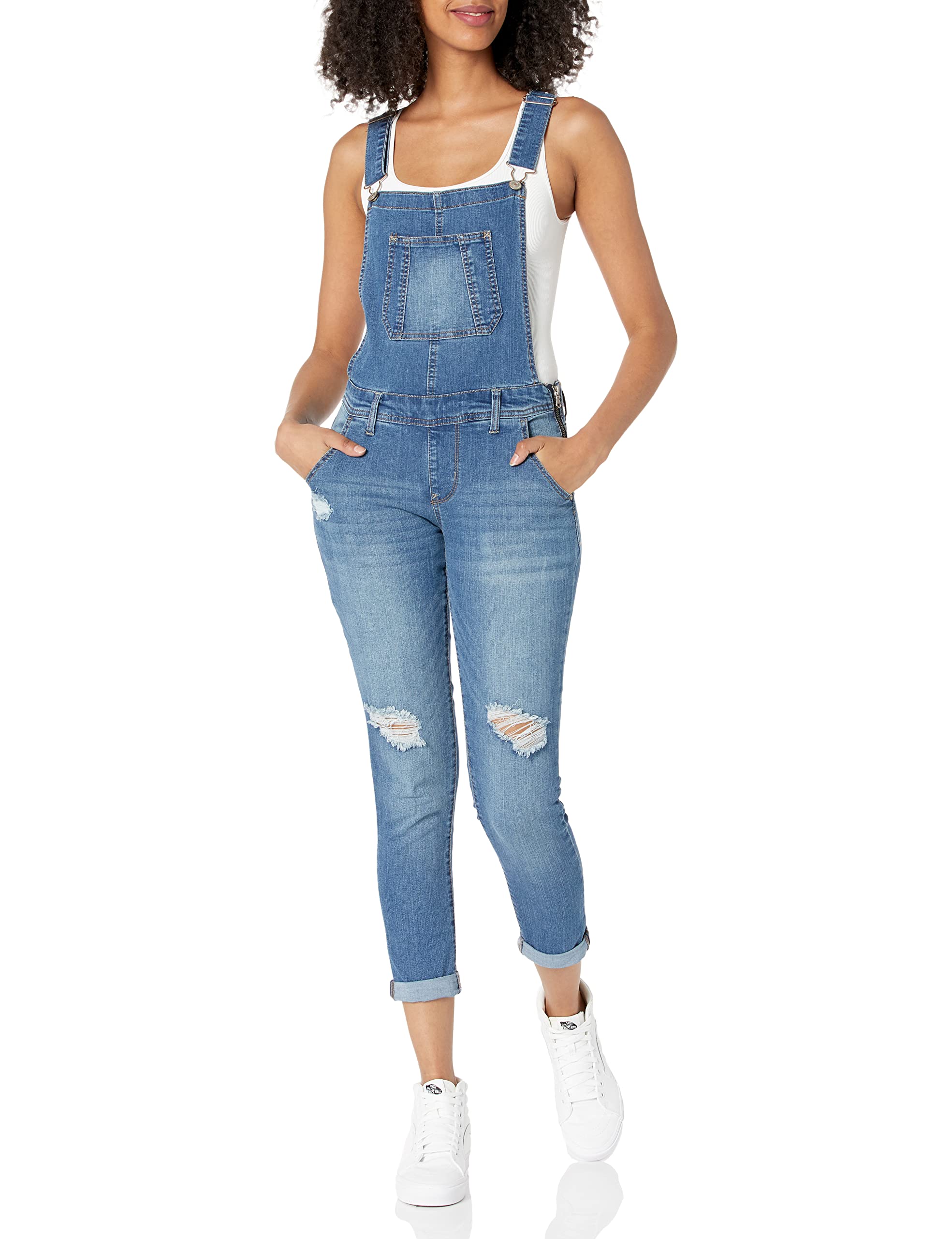 Women's Denim Overalls - WallFlower Juniors & Plus Size Overalls for Casual Wear, Work, and Outdoor Activities