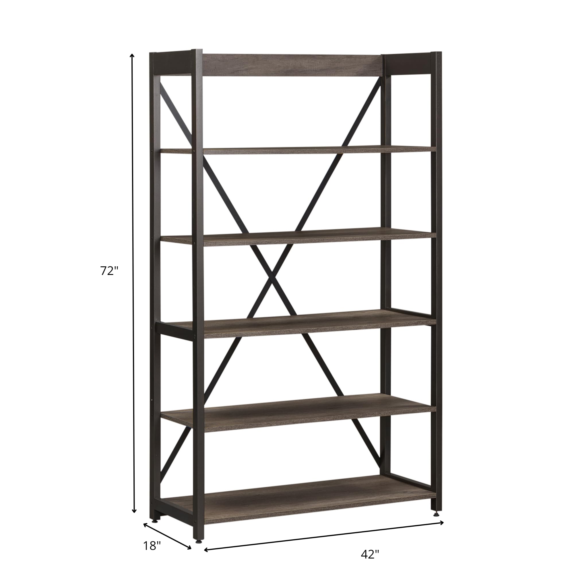 LIBERTY FURNITURE INDUSTRIES Tanners Creek Bookcase - Solid Wood Bookshelf with Adjustable Shelves for Living Room, Office & Library Storage