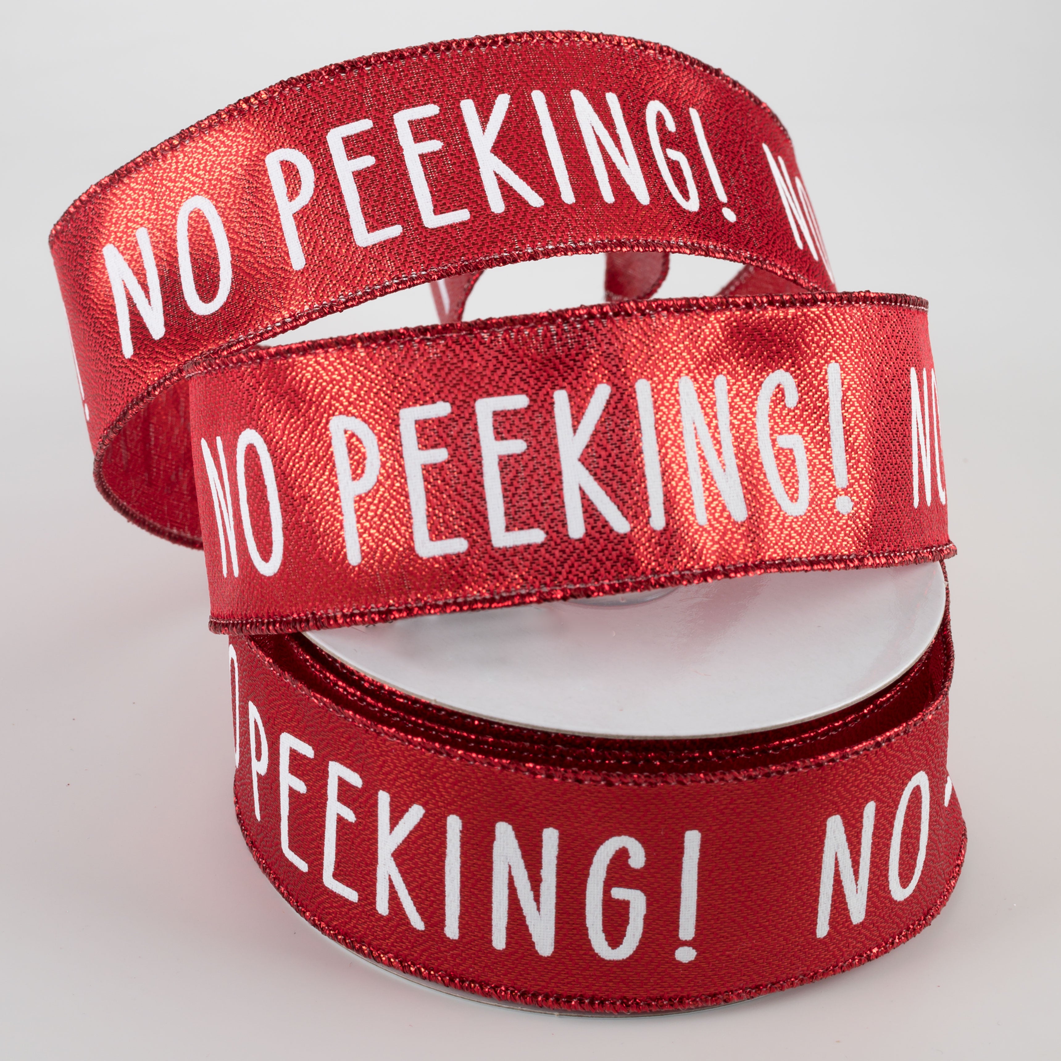 1.5 Inch No Peeking Ribbon - Red Gift Wrapping Ribbon (10 Yards) for Christmas Presents, Birthday Gifts, and Party Decorations