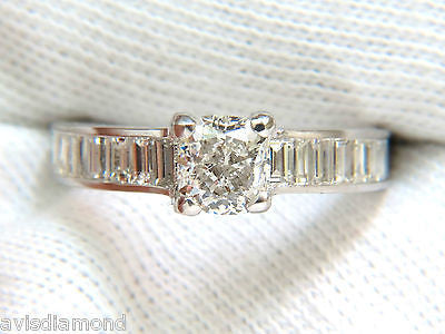 2.41CT GIA Certified F/VS Cushion Brilliant Diamond & Baguette Platinum Ring for Engagement, Wedding, Anniversary - Luxury Bridal Jewelry Gift