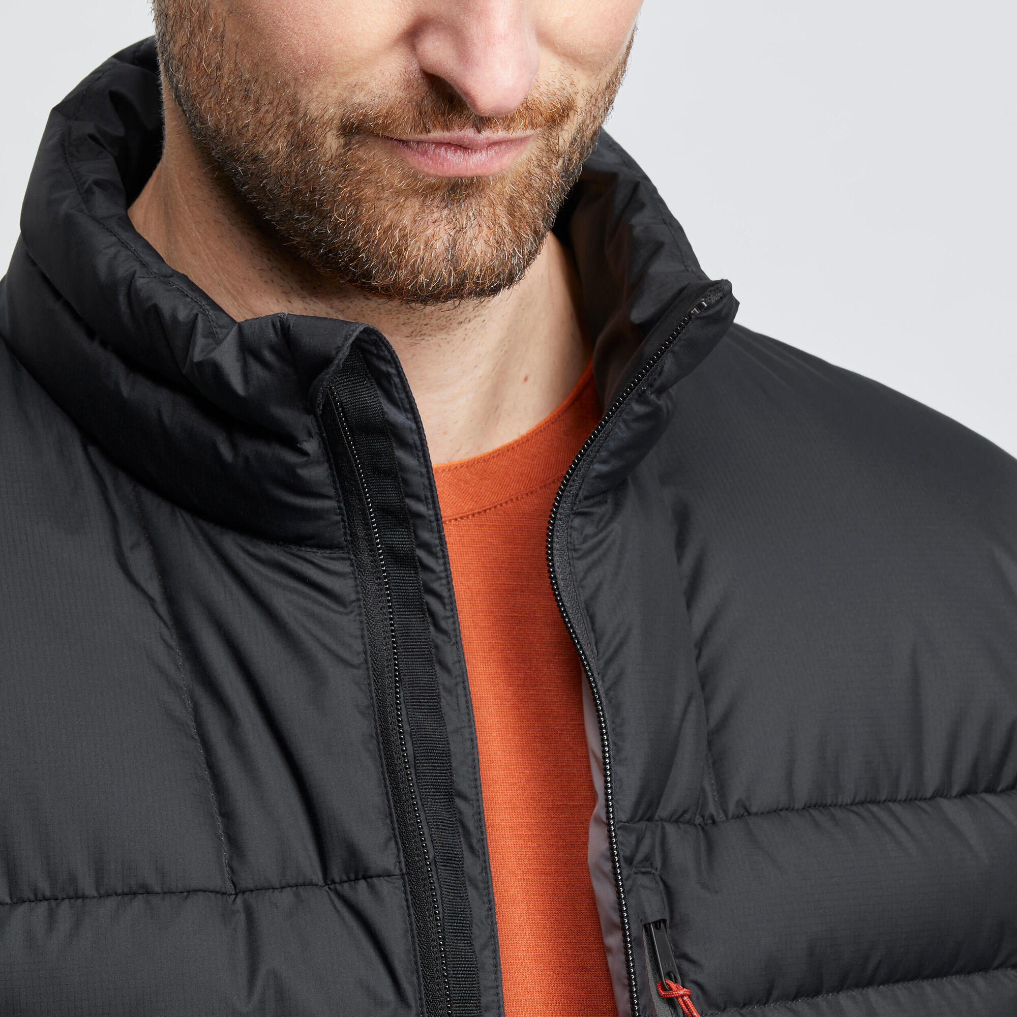 Forclaz Men's MT500 Down Puffer Jacket - Lightweight Winter Coat, Waterproof & Windproof, Warm Insulated Hooded Jacket for Hiking, Skiing & Outdoor Activities