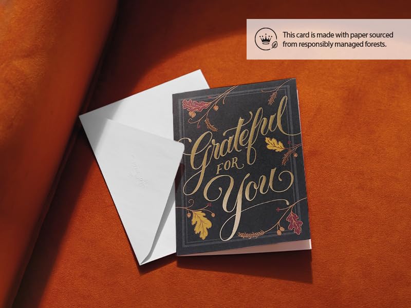 Hallmark Business Bulk 100 Pack Thanksgiving Appreciation Cards - 5x7 Thank You Cards for Customers & Clients with Envelopes Included (Grateful for You Message Inside) - Perfect for Corporate Gifts, Client Appreciation & Holiday Greetings