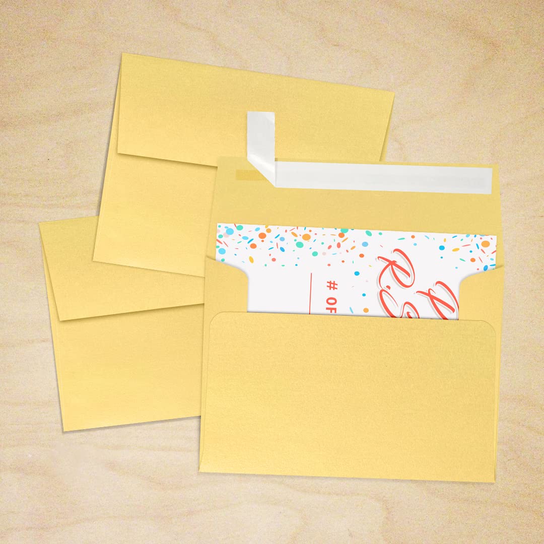 Premium A2 Gold Metallic Invitation Envelopes (4 3/8