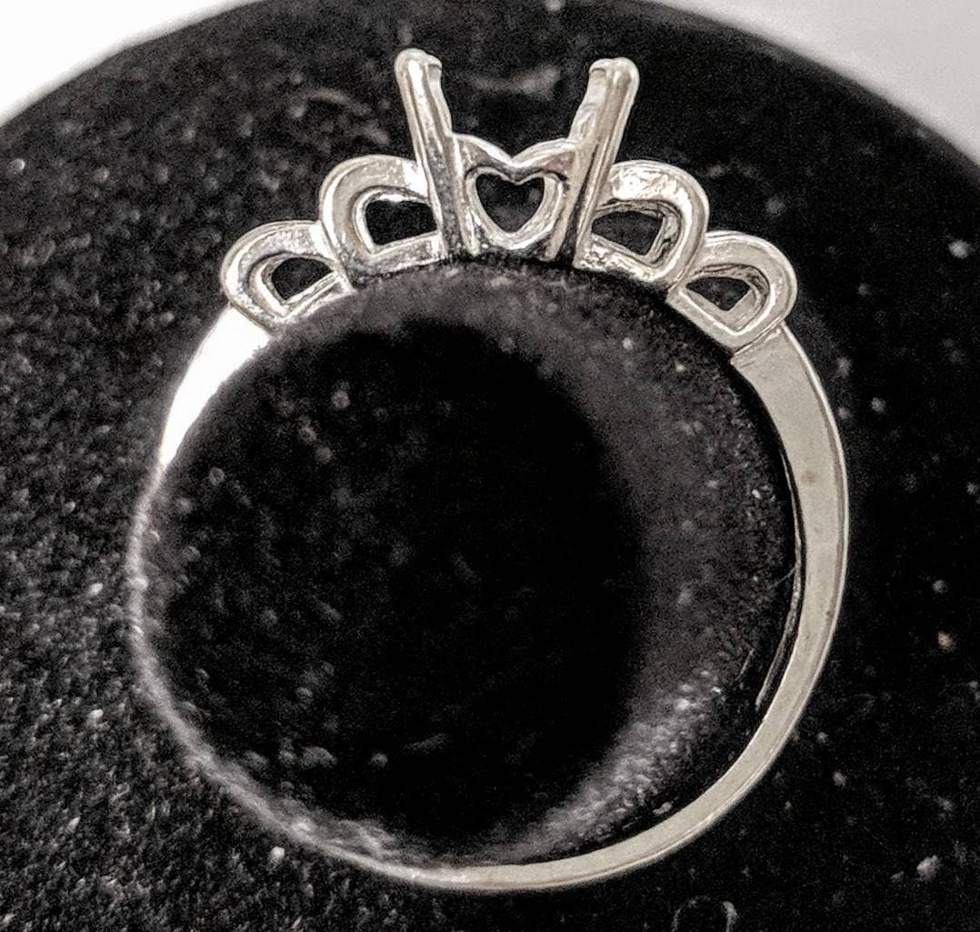 8x6mm Oval Trellis Shank Sterling Silver or 14K Gold Ladies Ring Setting - Size 7 (163829/143829) - Perfect for Engagement Rings, Wedding Bands & Jewelry Making
