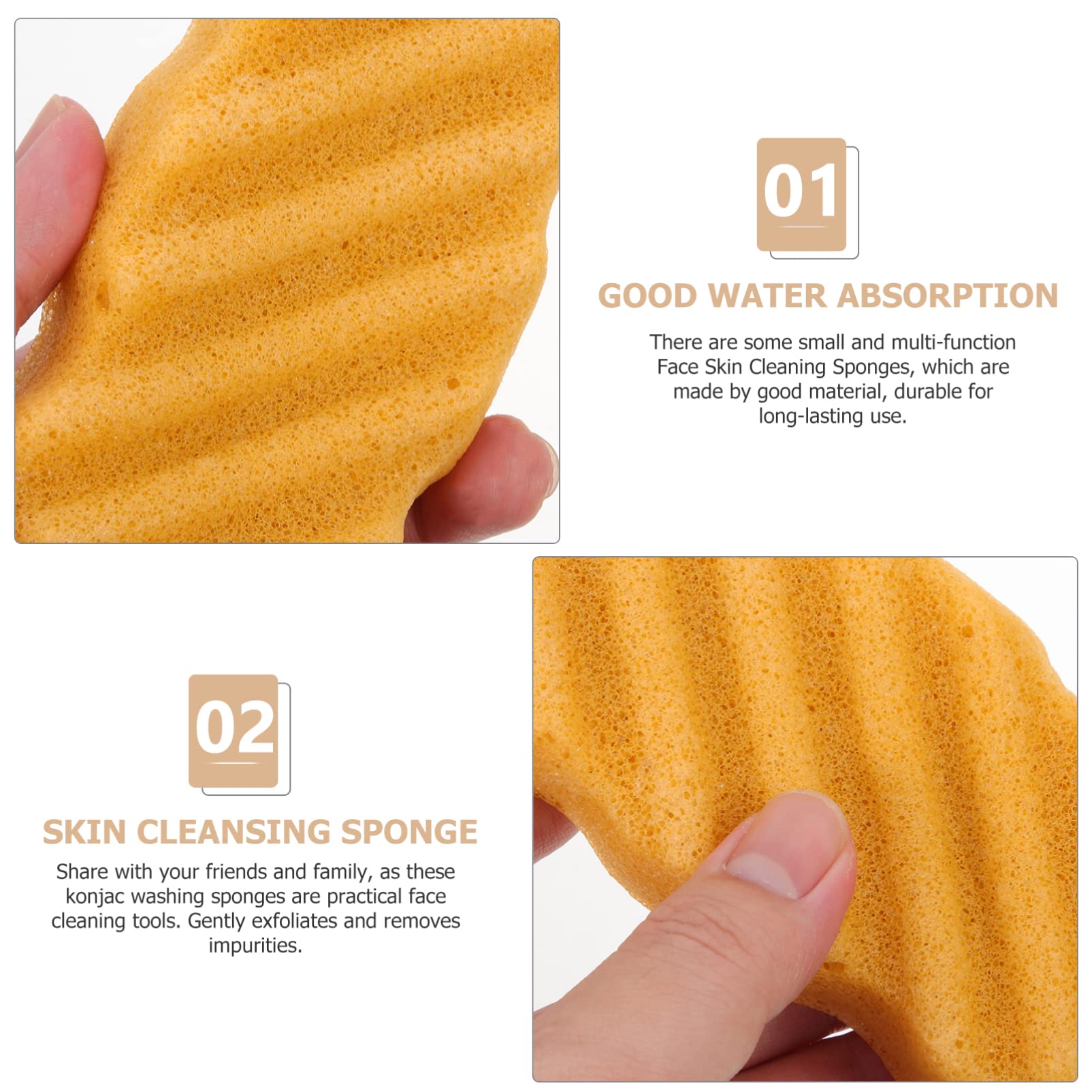 FOMIYES 3-Pack Exfoliating Bath Sponges for Face & Body - Gentle Facial Cleansing Sponge, Soft Baby Bath Sponge, Shower Scrubber - Perfect for Travel, Daily Skincare & Bathing Routine