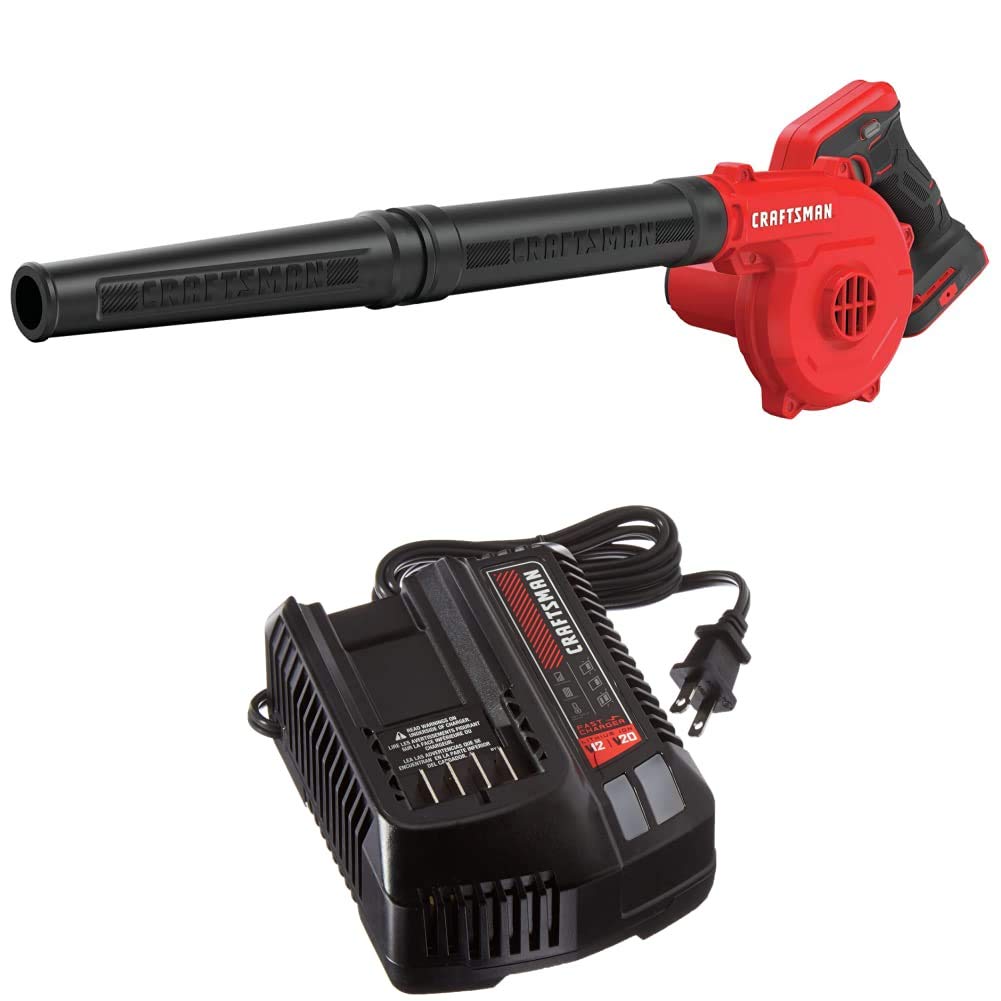 CRAFTSMAN V20 Cordless Blower with Fast Charger - 20V Battery-Powered Leaf Blower (Battery Sold Separately) | Ideal for Yard Cleaning, Patio Maintenance & Quick Debris Removal