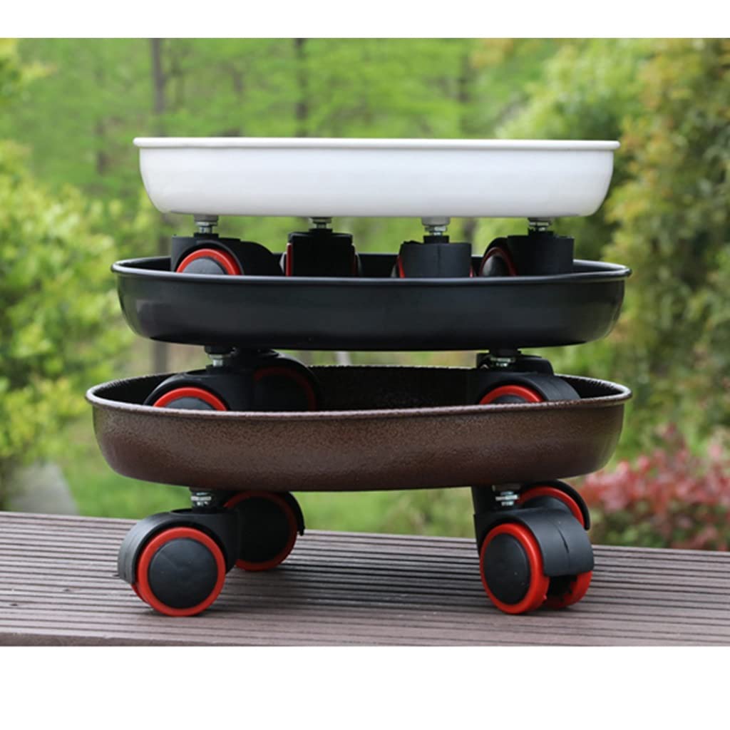 Heavy Duty Iron Plant Trolley Tray with Wheels - 13