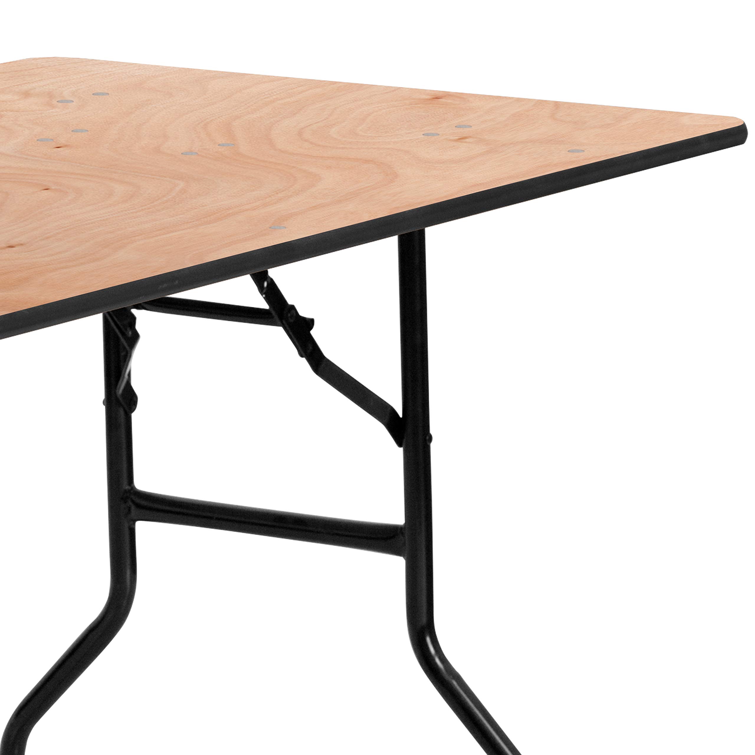 Flash Furniture Gael 5-Foot Rectangular Wood Folding Banquet Table with Clear Coated Finish - Perfect for Events, Parties, and Home Use
