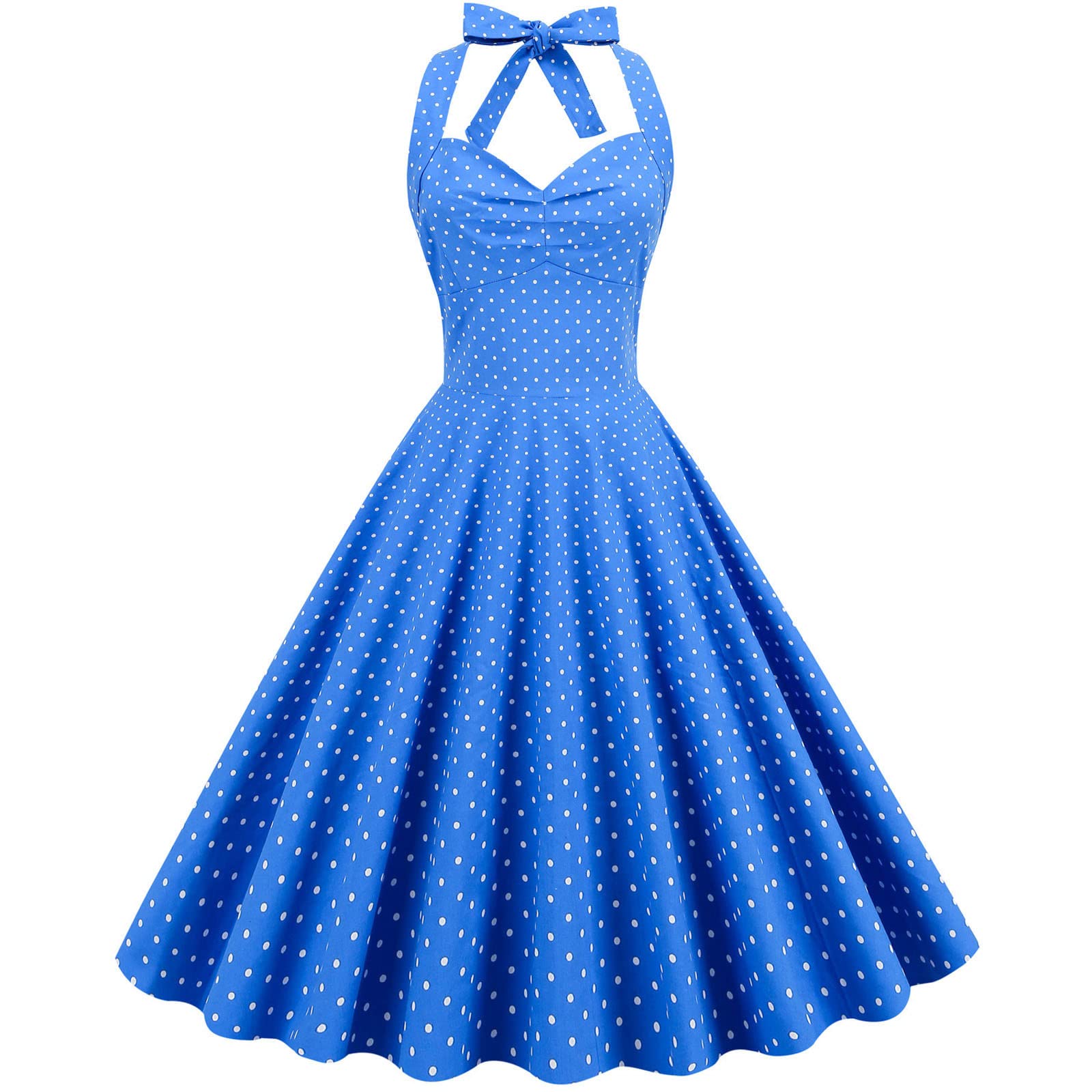 Vintage Polka Dot Rockabilly Swing Dress for Women - Retro British Style Cocktail Party & Wedding Guest Tea Dress - Perfect for Evening Events, Bridal Showers & Special Occasions