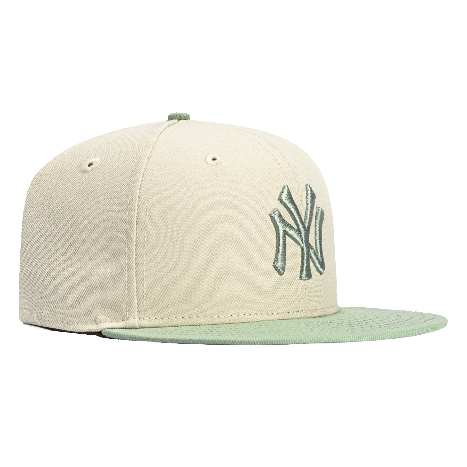 New Era 59Fifty New York Yankees Baseball Cap - Adjustable Snapback, Stone & Everest Green - Perfect for Baseball Games, Streetwear Fashion & Sports Fans