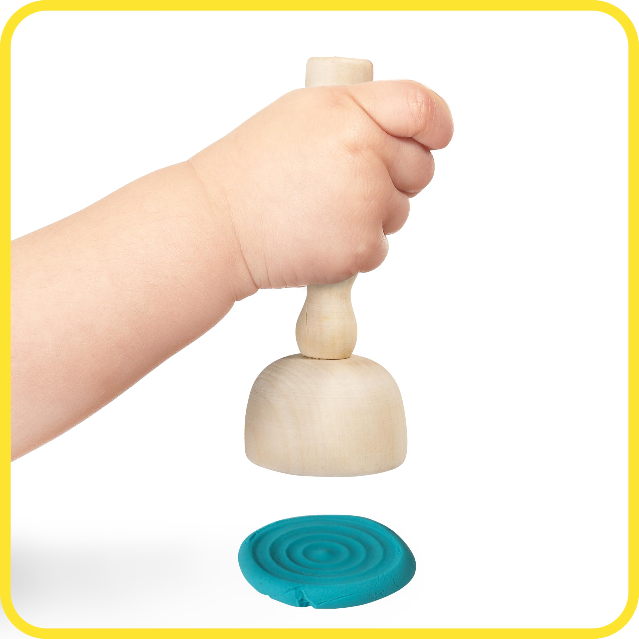 READY 2 LEARN Paint and Dough Wooden Stampers - Set of 4 Stamps for Kids Arts & Crafts, DIY Projects, Sensory Play and Classroom Activities