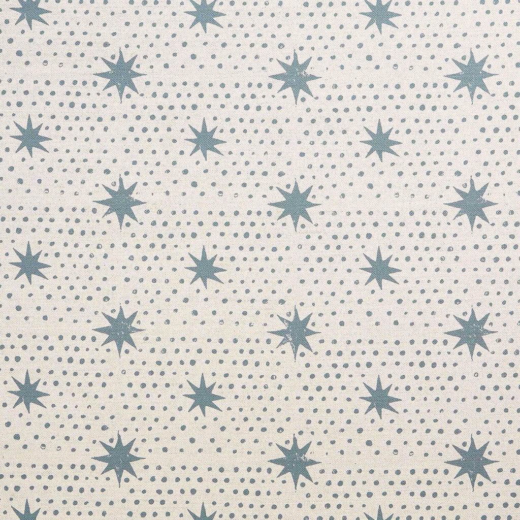 Spot & Star Printed Linen Cotton Fabric - Petrol Blue Sample for DIY Crafts, Home Decor & Fashion Sewing Projects