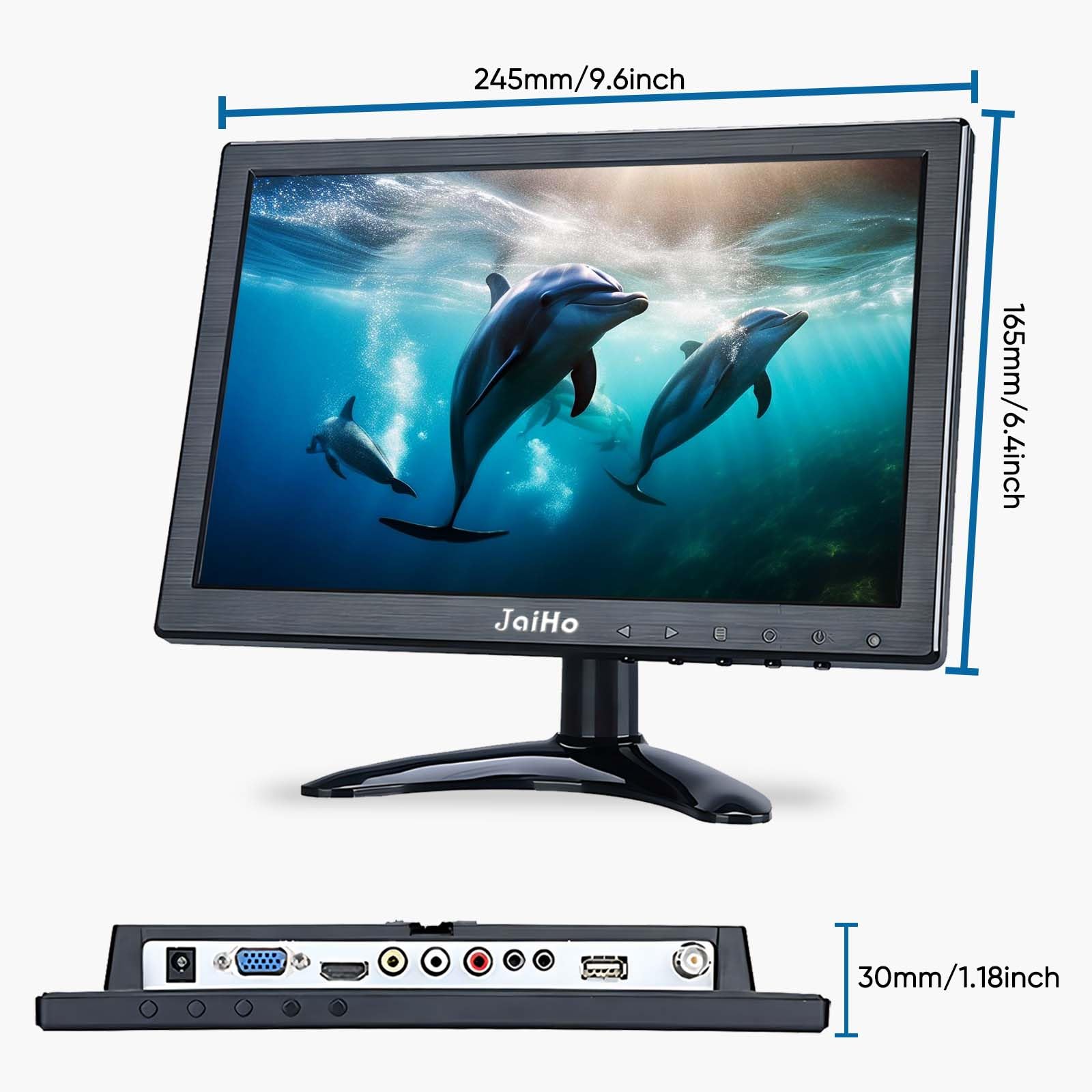 10.1 Inch IPS Monitor - 1920x1200 HD Display, 60Hz Refresh Rate, 16:10 Aspect Ratio, Built-in Speakers, HDMI Port for Gaming, CCTV Security Camera, Raspberry Pi, PC - Portable Screen for Home Office, Gaming Setup & Surveillance Systems