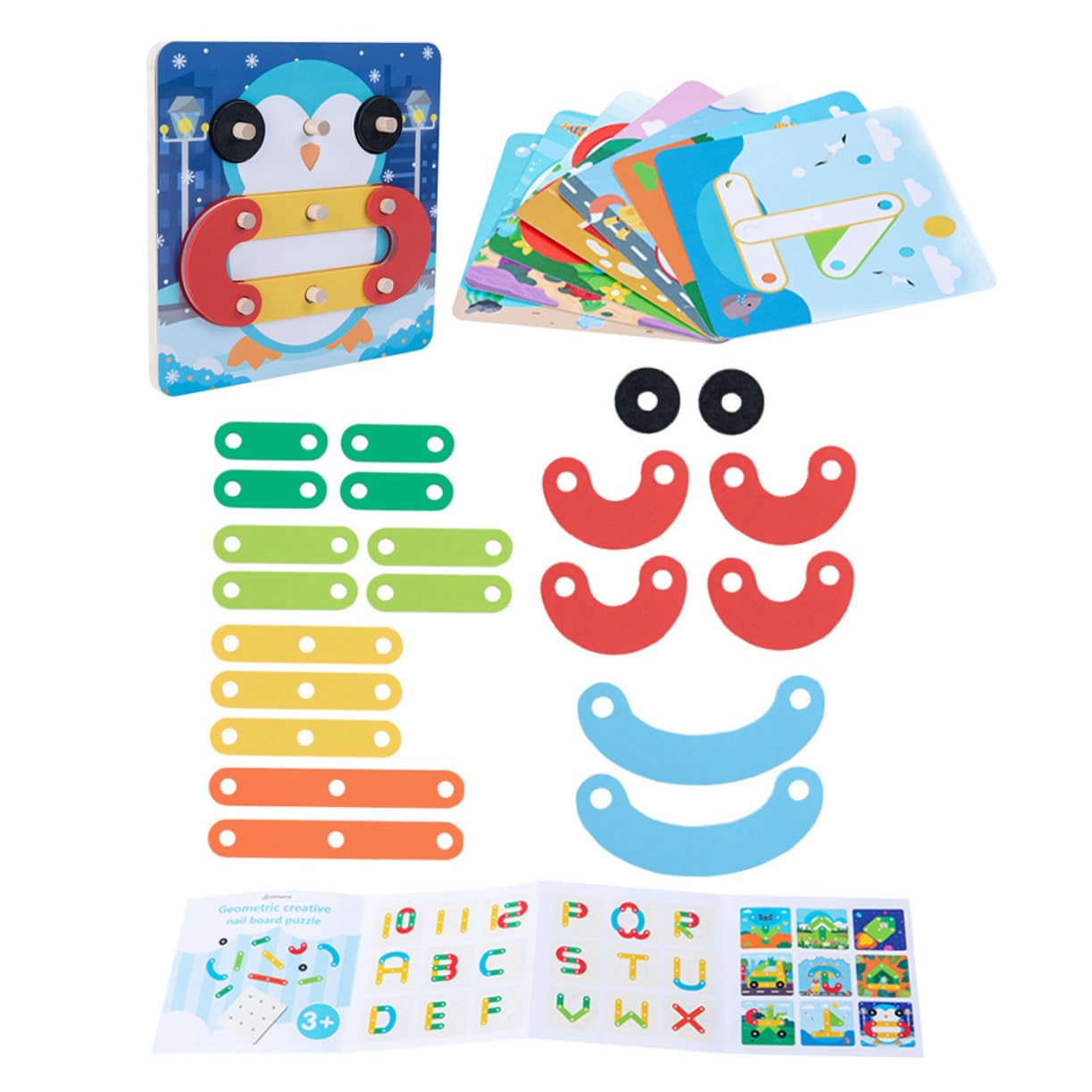 CORHAD Wooden Alphabet & Number Puzzle Board - Early Education STEM Toy for Toddlers, Kids Learning ABCs, Shapes & Counting - Fun Educational Wooden Cartoon Puzzle Toy for Preschool Classroom & Home Play
