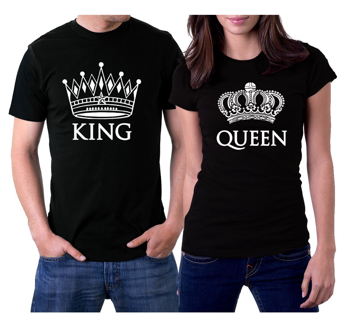 King & Queen Matching Couple T-Shirts Set - Romantic His & Hers Outfits for Anniversaries, Date Nights, and Valentine's Day Gifts