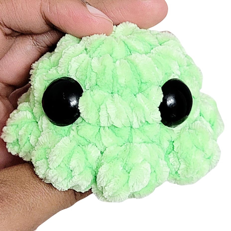 Handmade Mini Crochet Octopus Plush Toy - Soft Amigurumi Stuffed Animal for Kids (Green) | Perfect Gift for Birthdays, Baby Showers & Nursery Decor