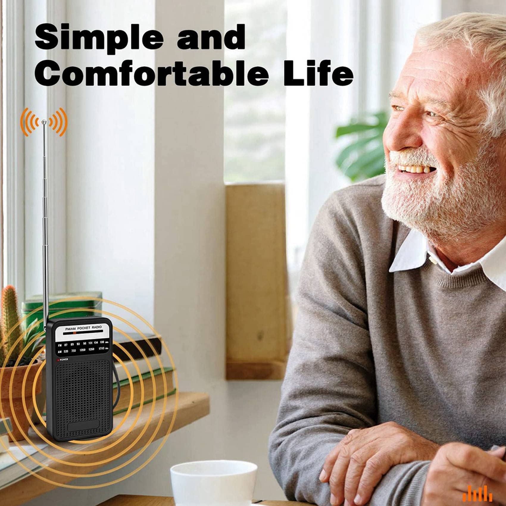 BLASHRD 2X AM FM Portable Pocket Radio with Loudspeaker & Headphone Jack - Compact Transistor Radio for Home, Office, Camping, Emergency & Outdoor Activities